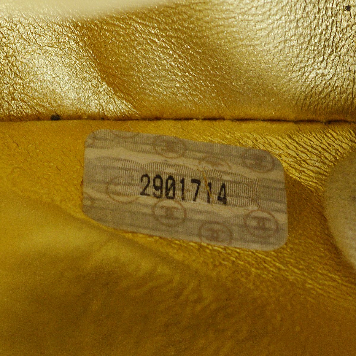 Chanel 1994 Gold Lambskin Micro Classic Flap Handbag