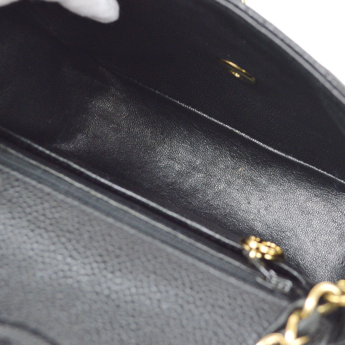 CHANEL 2001-2003 Classic Square Flap 17 Black Caviar