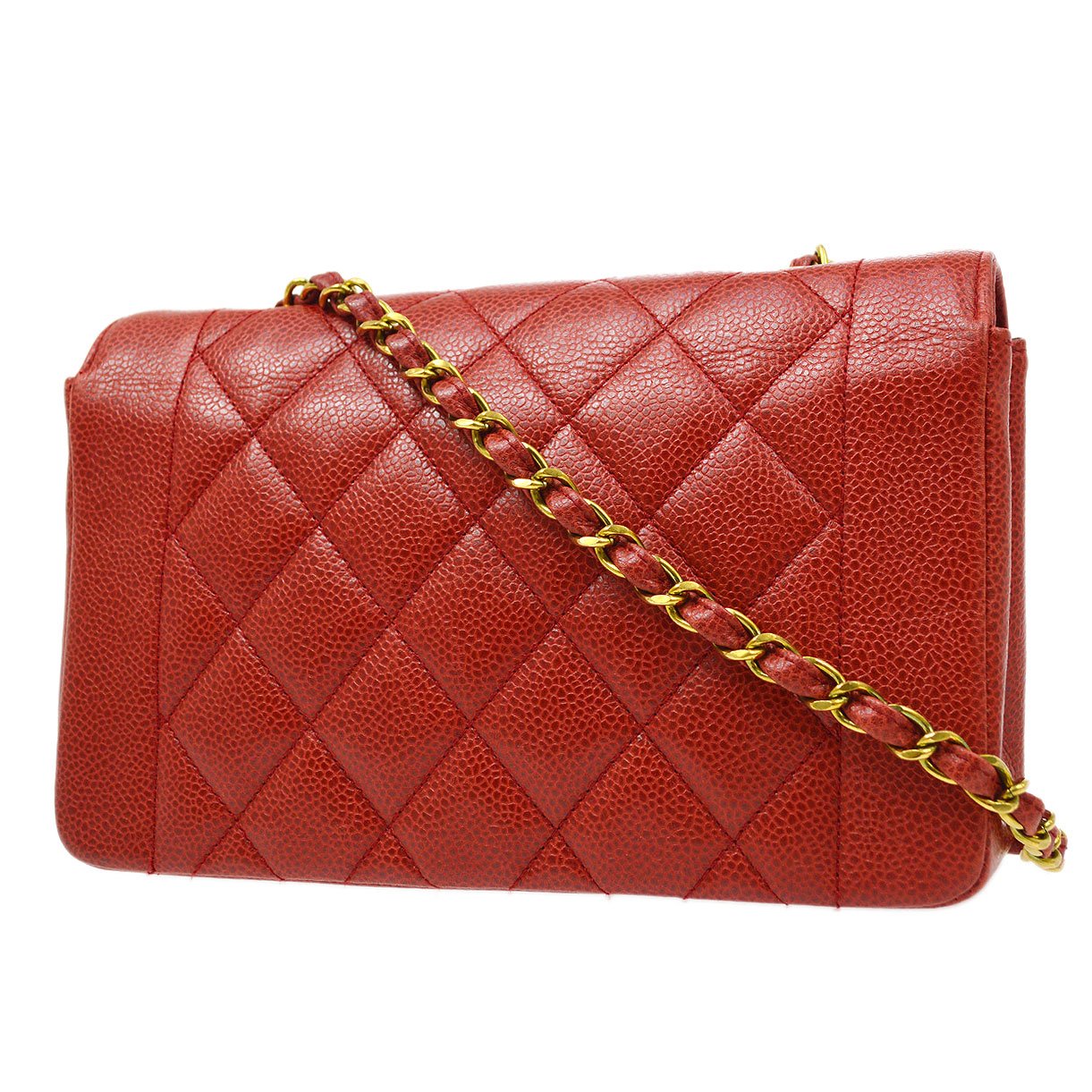 CHANEL 1991-1994 Red Caviar Diana Small