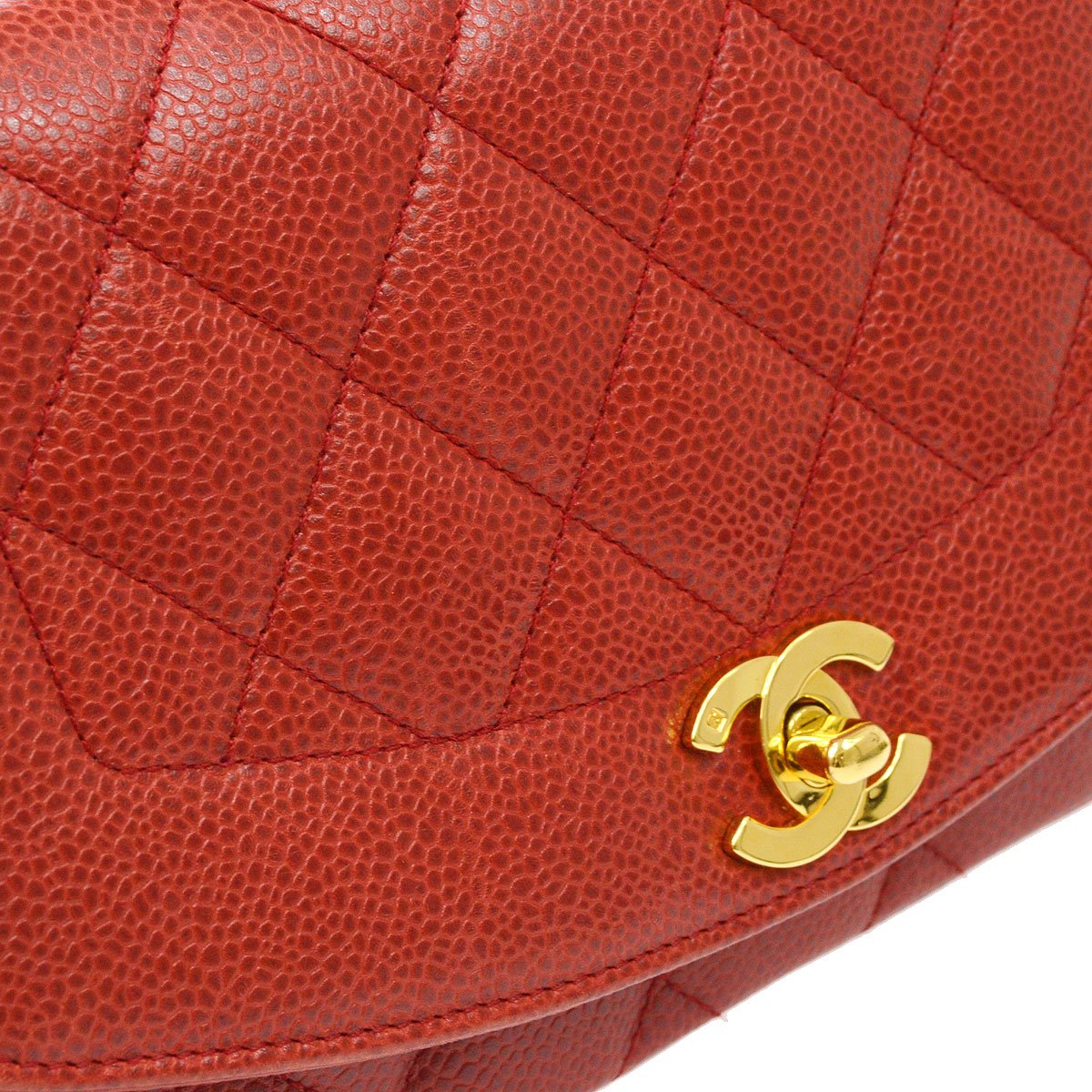 CHANEL 1991-1994 Red Caviar Diana Small