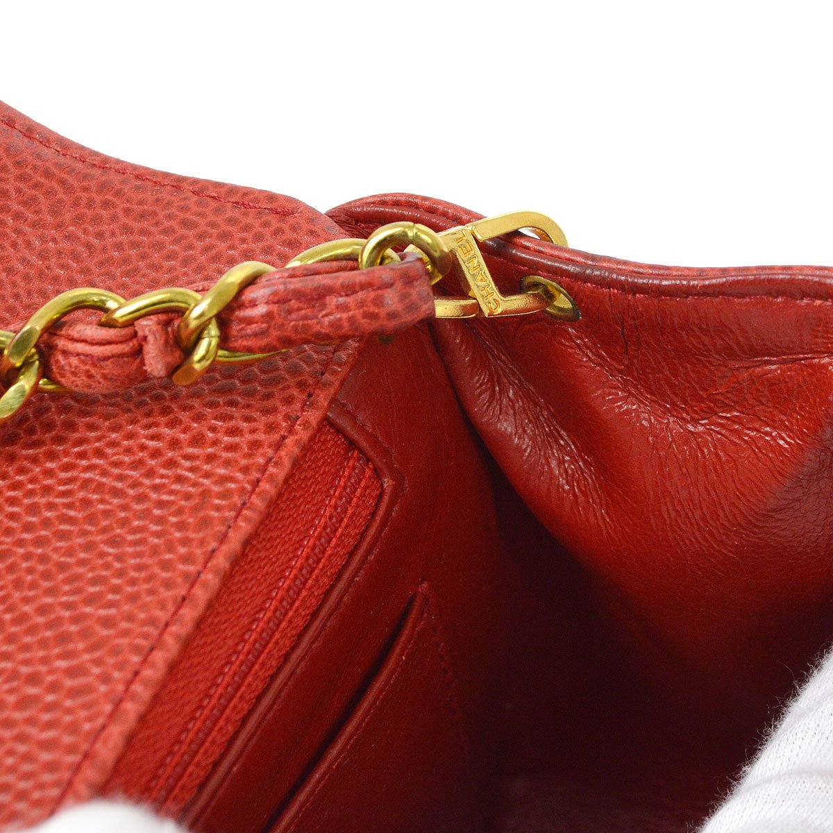 CHANEL 1991-1994 Red Caviar Diana Small