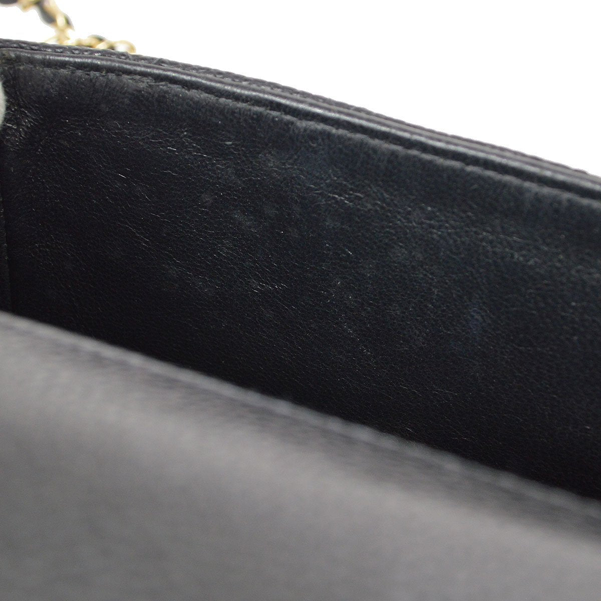 CHANEL 2003-2004 Classic Square Flap 17 Black Caviar