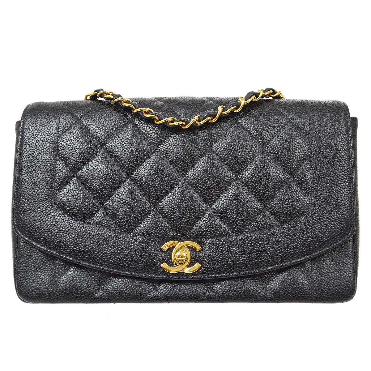 CHANEL 1994-1996 Black Caviar Diana Medium