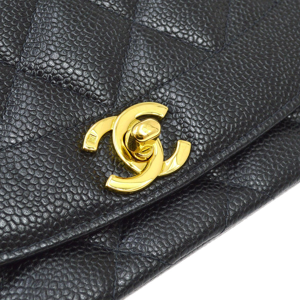 CHANEL 1994-1996 Black Caviar Diana Medium