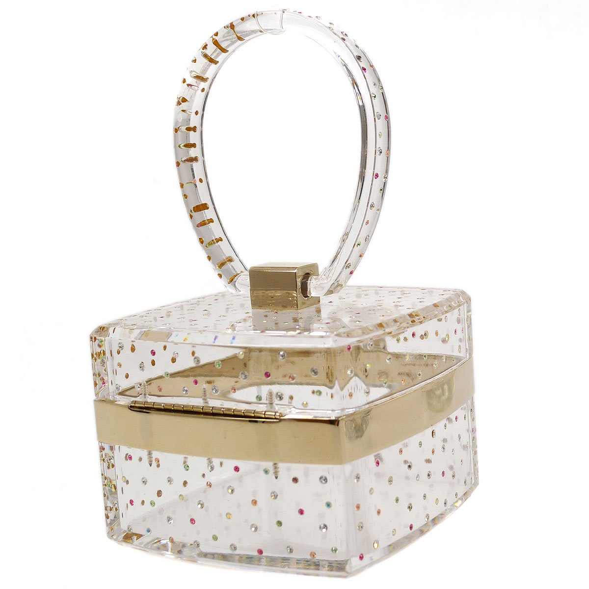 CHANEL 2004 Fall CC rhinestone-embellished vanity mini bag