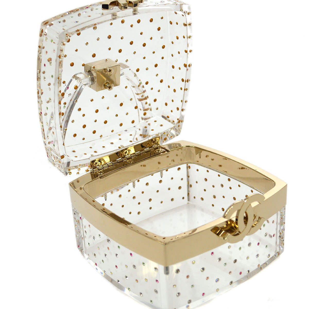 CHANEL 2004 Fall CC rhinestone-embellished vanity mini bag