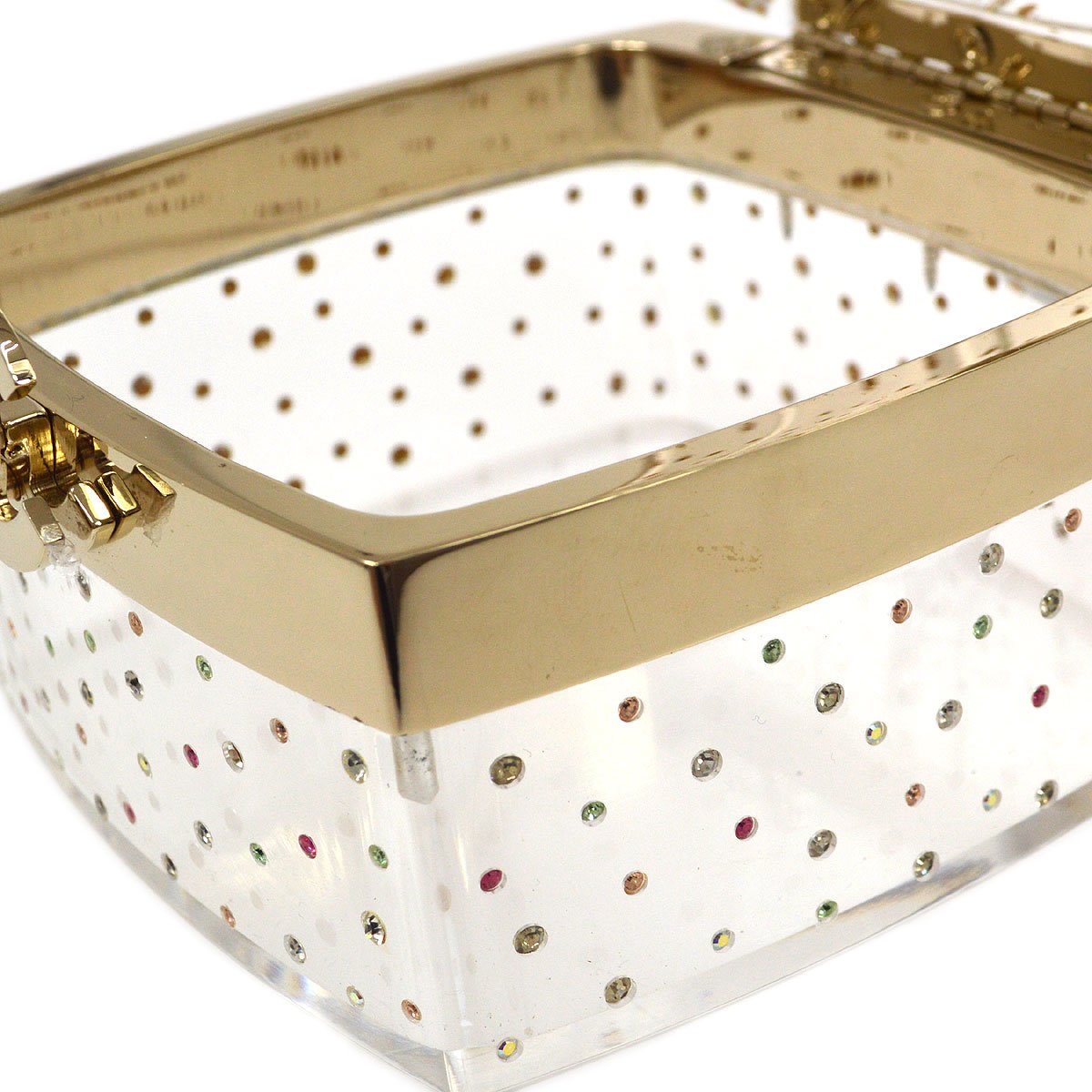 CHANEL 2004 Fall CC rhinestone-embellished vanity mini bag