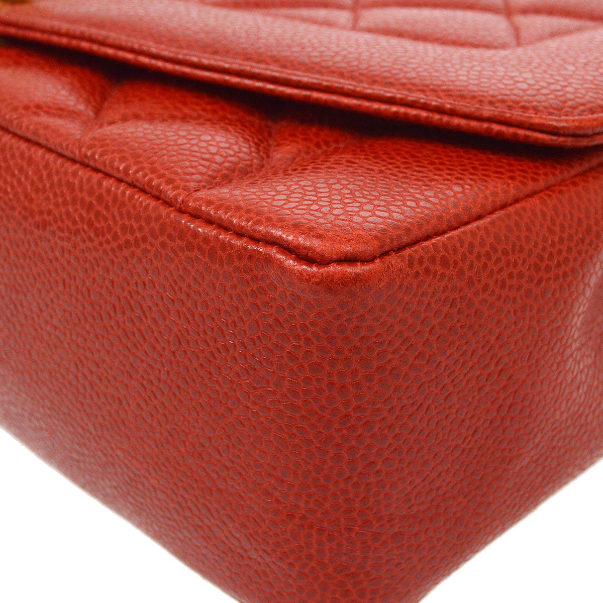 Chanel 1991-1994 Red Caviar Medium Diana Flap Bag