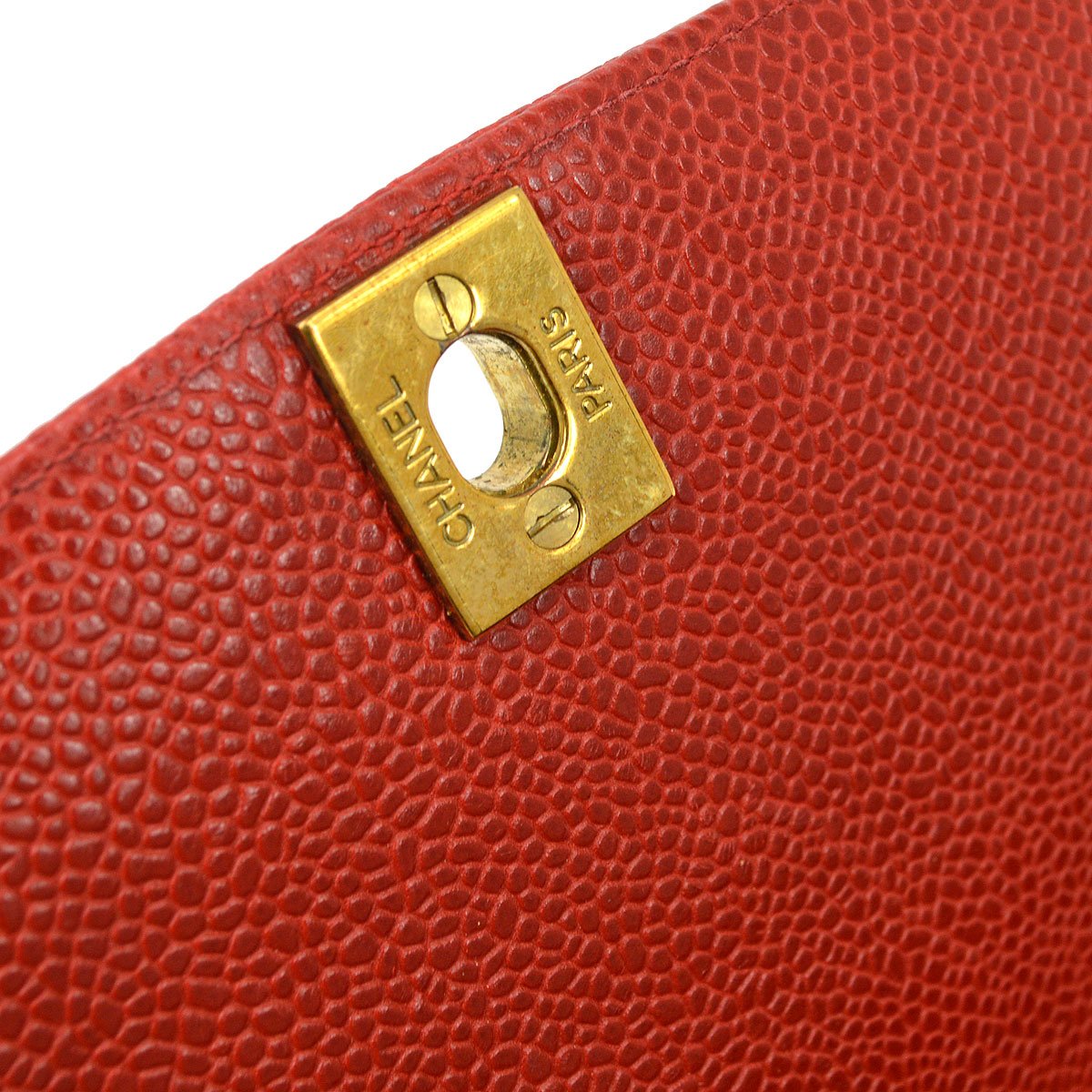 Chanel 1991-1994 Red Caviar Medium Diana Flap Bag