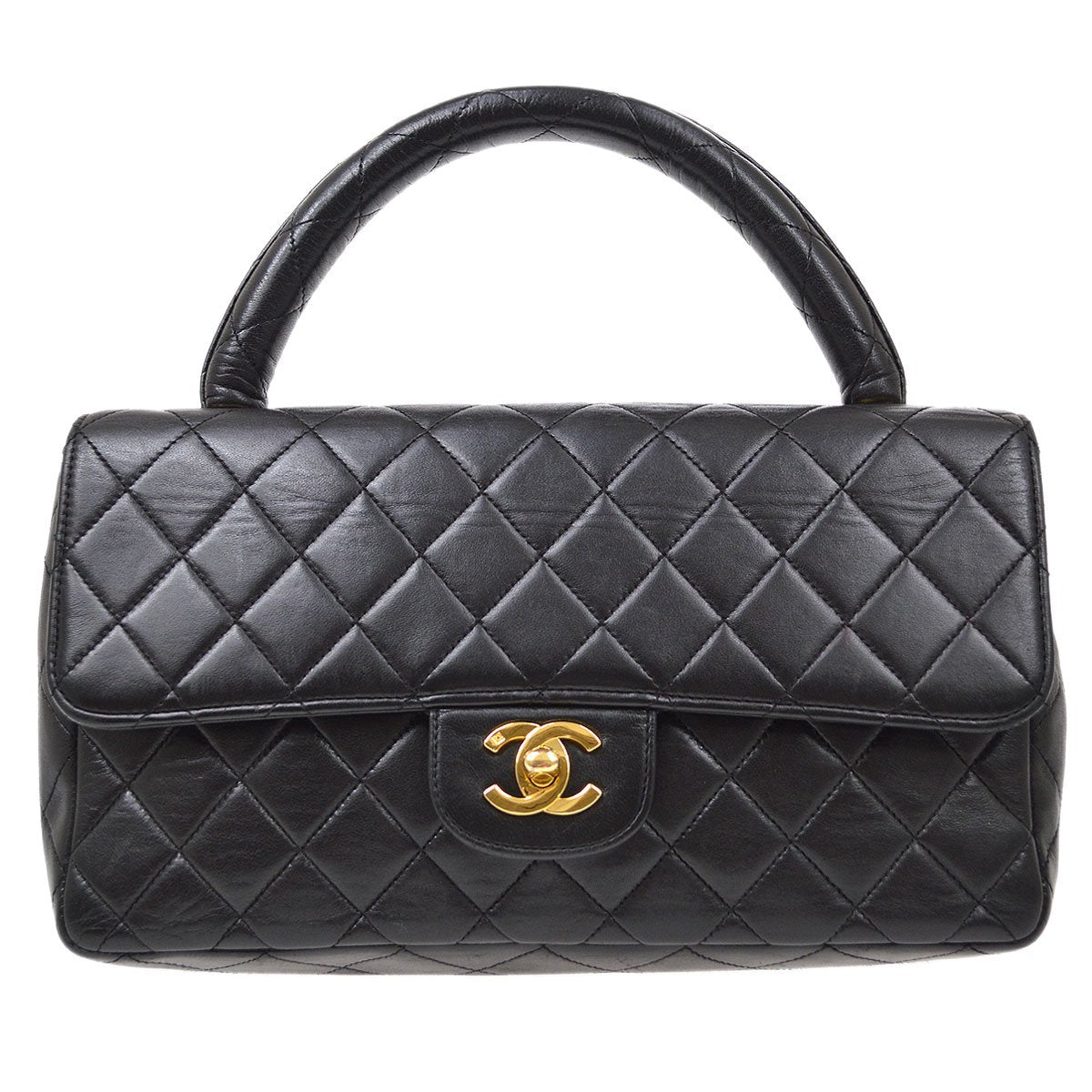 CHANEL 1994-1996 Classic Flap Handbag Black Lambskin