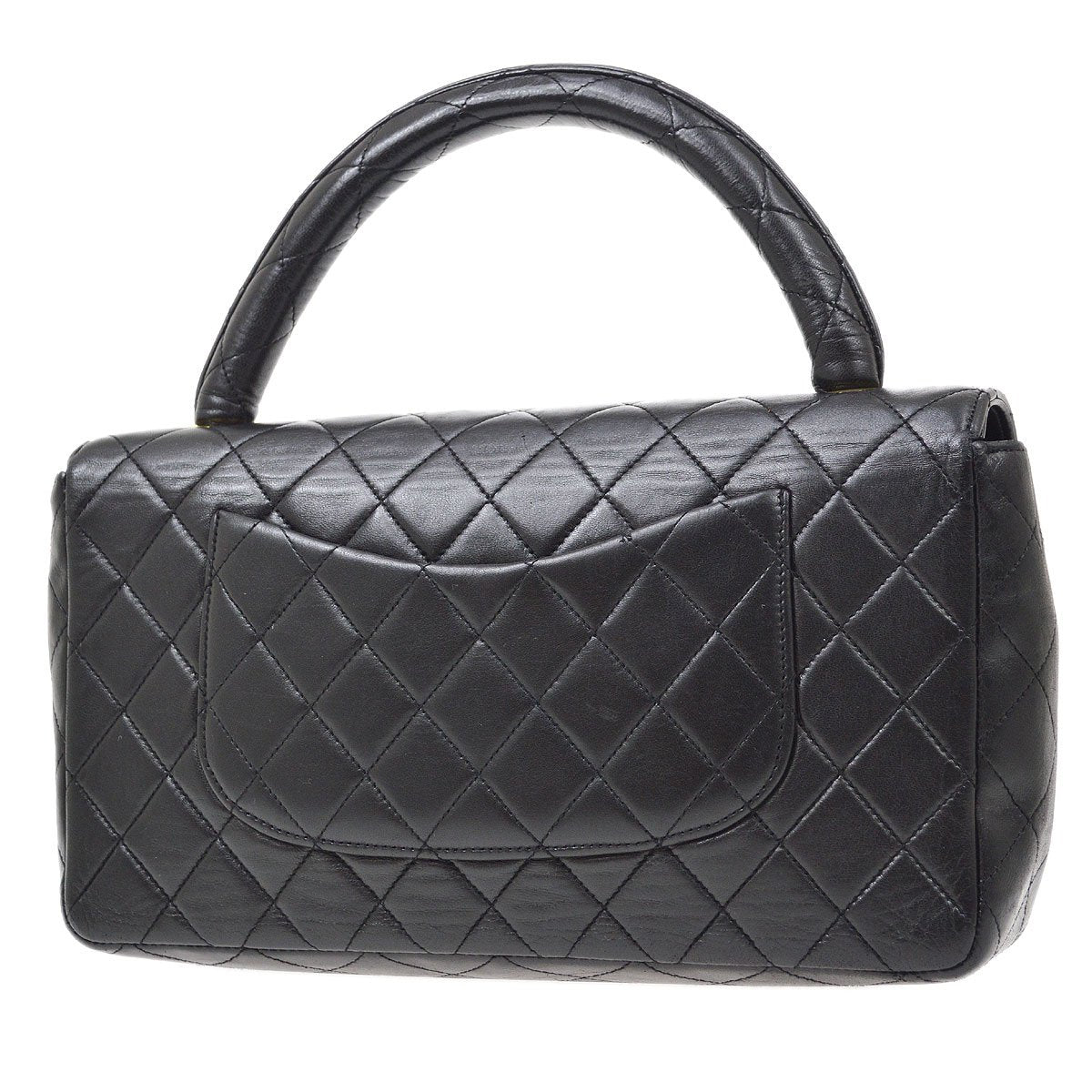 CHANEL 1994-1996 Classic Flap Handbag Black Lambskin
