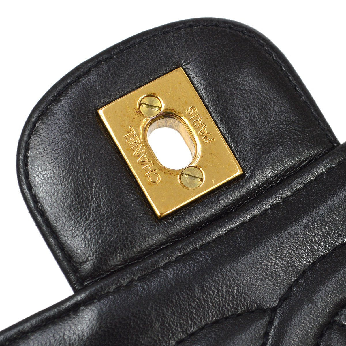 CHANEL 1994-1996 Classic Flap Handbag Black Lambskin