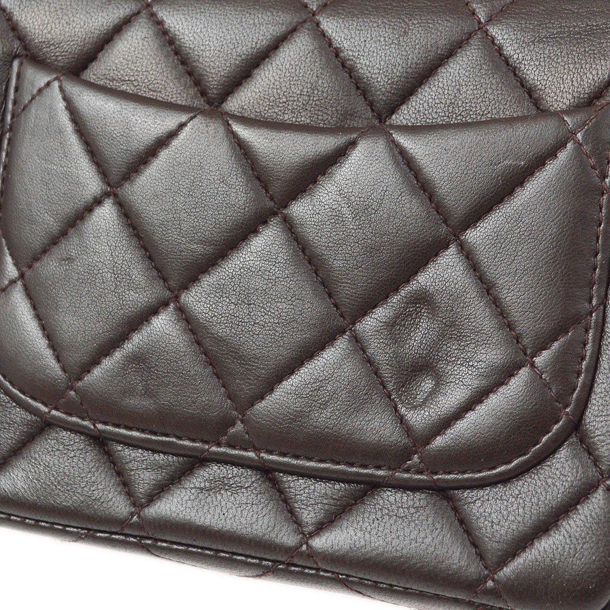 Chanel 1994 Classic Flap Handbag Set Brown Lambskin