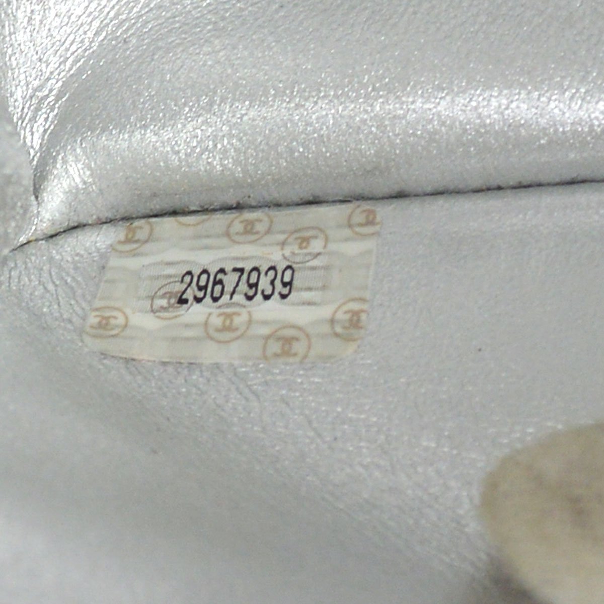 CHANEL 1994 Silver Lambskin Quilted Top Handle Bag