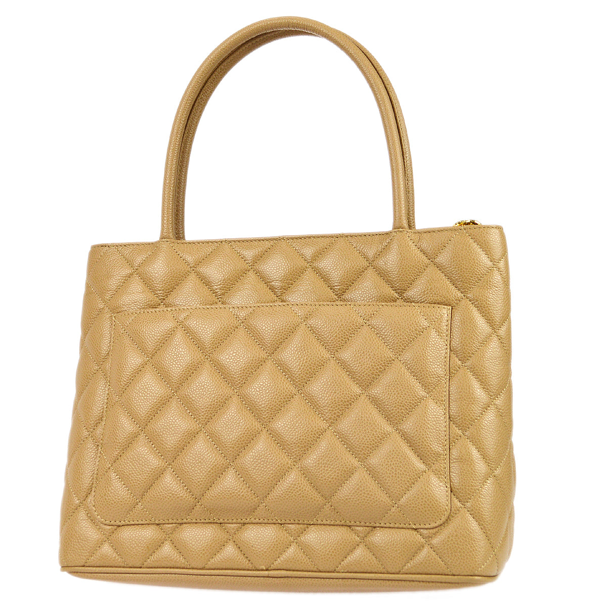 Chanel 2001-2003 Medallion Tote Beige Caviar