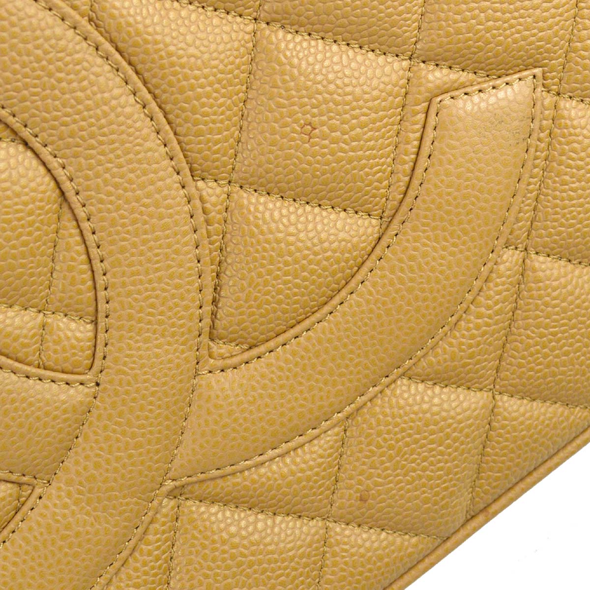 Chanel 2006-2008 Beige Caviar Medallion Tote