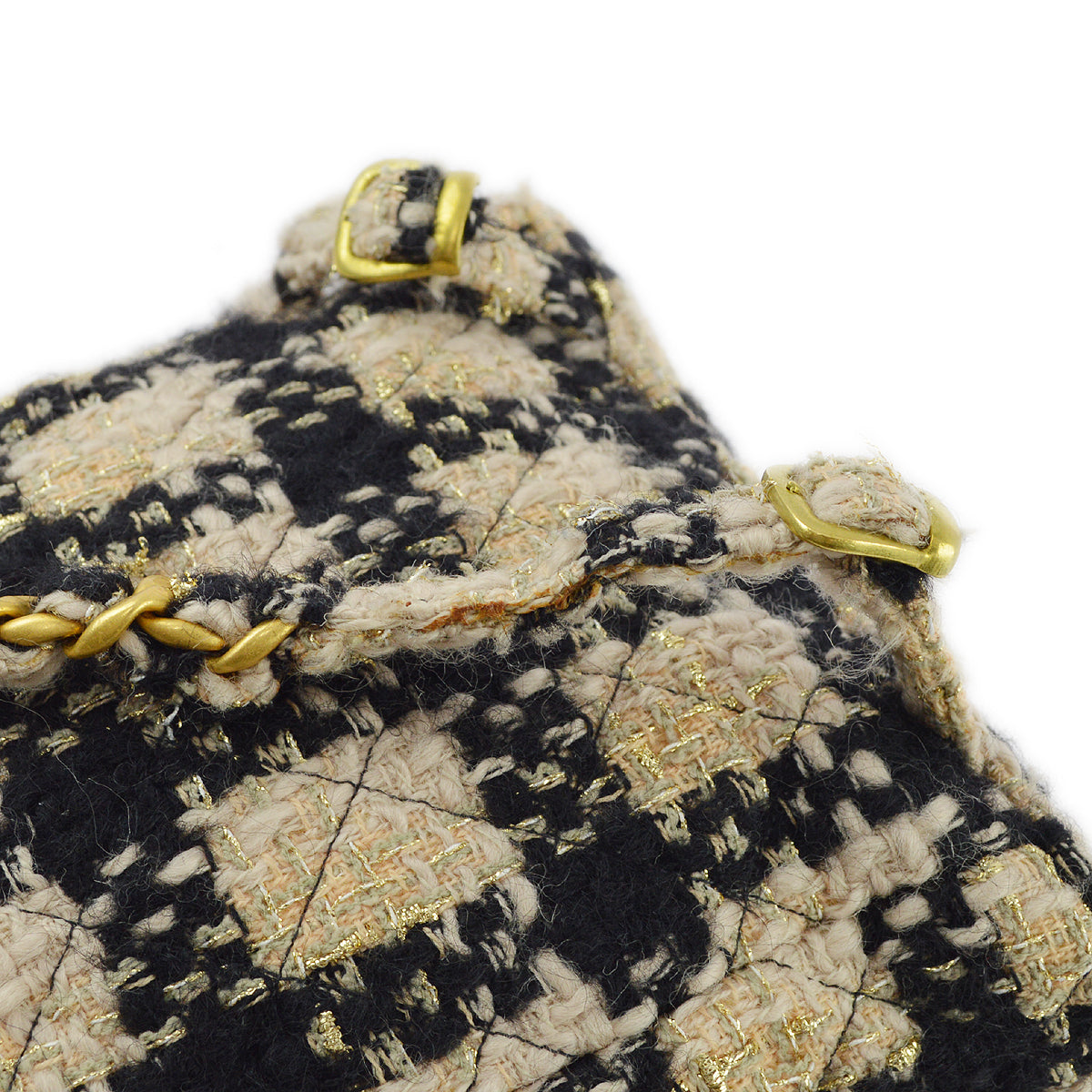 Chanel Beige Black Tweed Duma Backpack Large