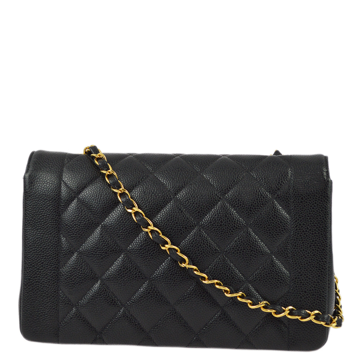 Chanel Black Caviar Medium Diana Shoulder Bag