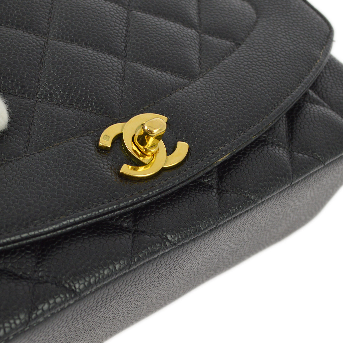 Chanel Black Caviar Medium Diana Shoulder Bag
