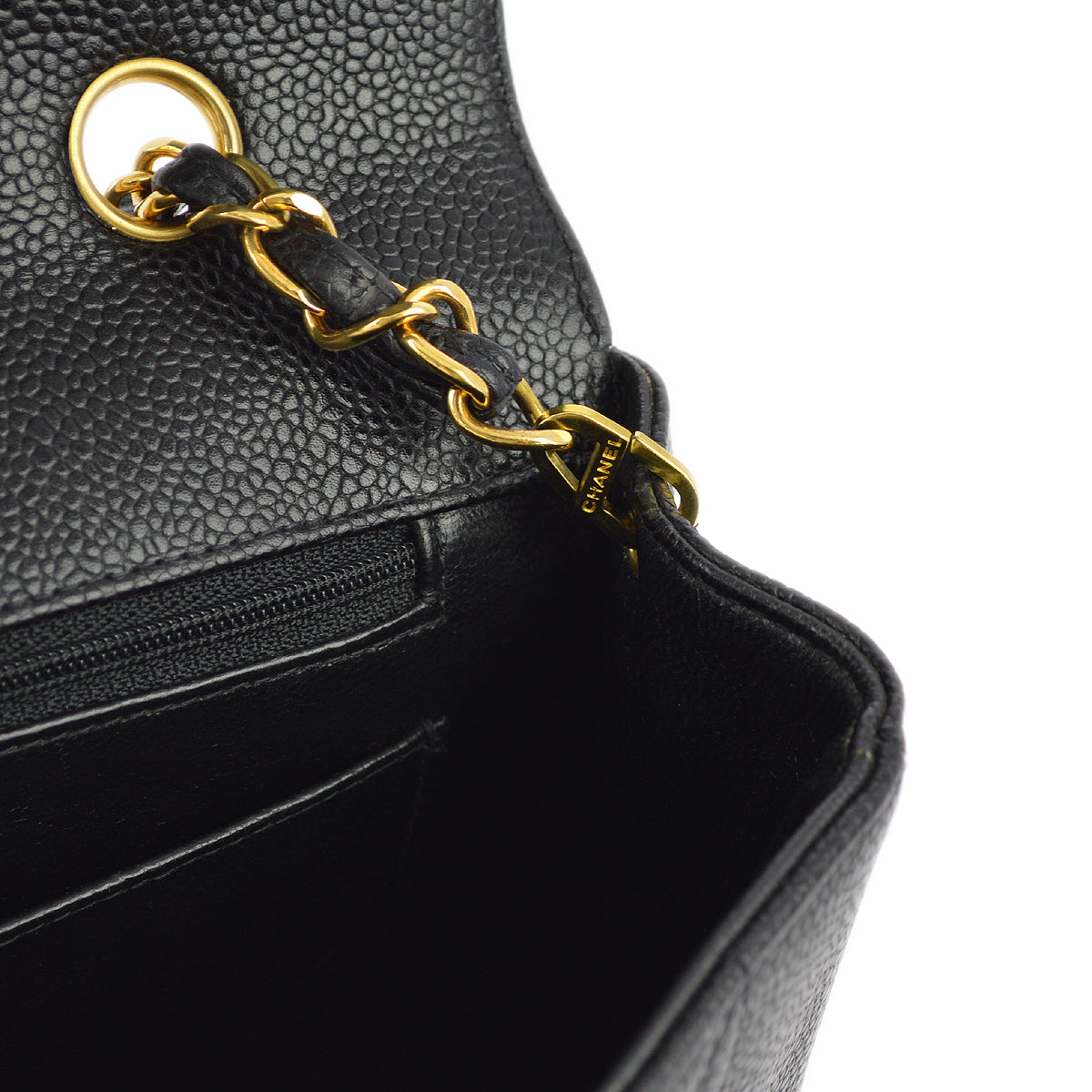 Chanel Black Caviar Medium Diana Shoulder Bag