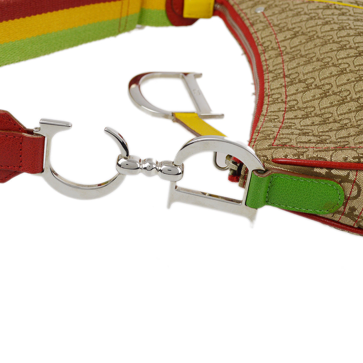 Christian Dior 2004 Rasta-Color Trotter Saddle Shoulder Bag