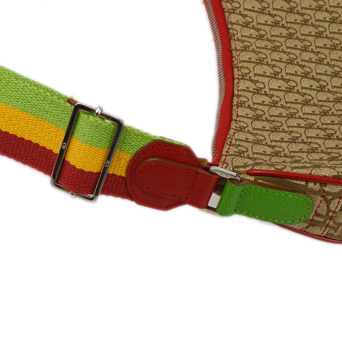 Christian Dior 2004 Rasta-Color Trotter Saddle Shoulder Bag