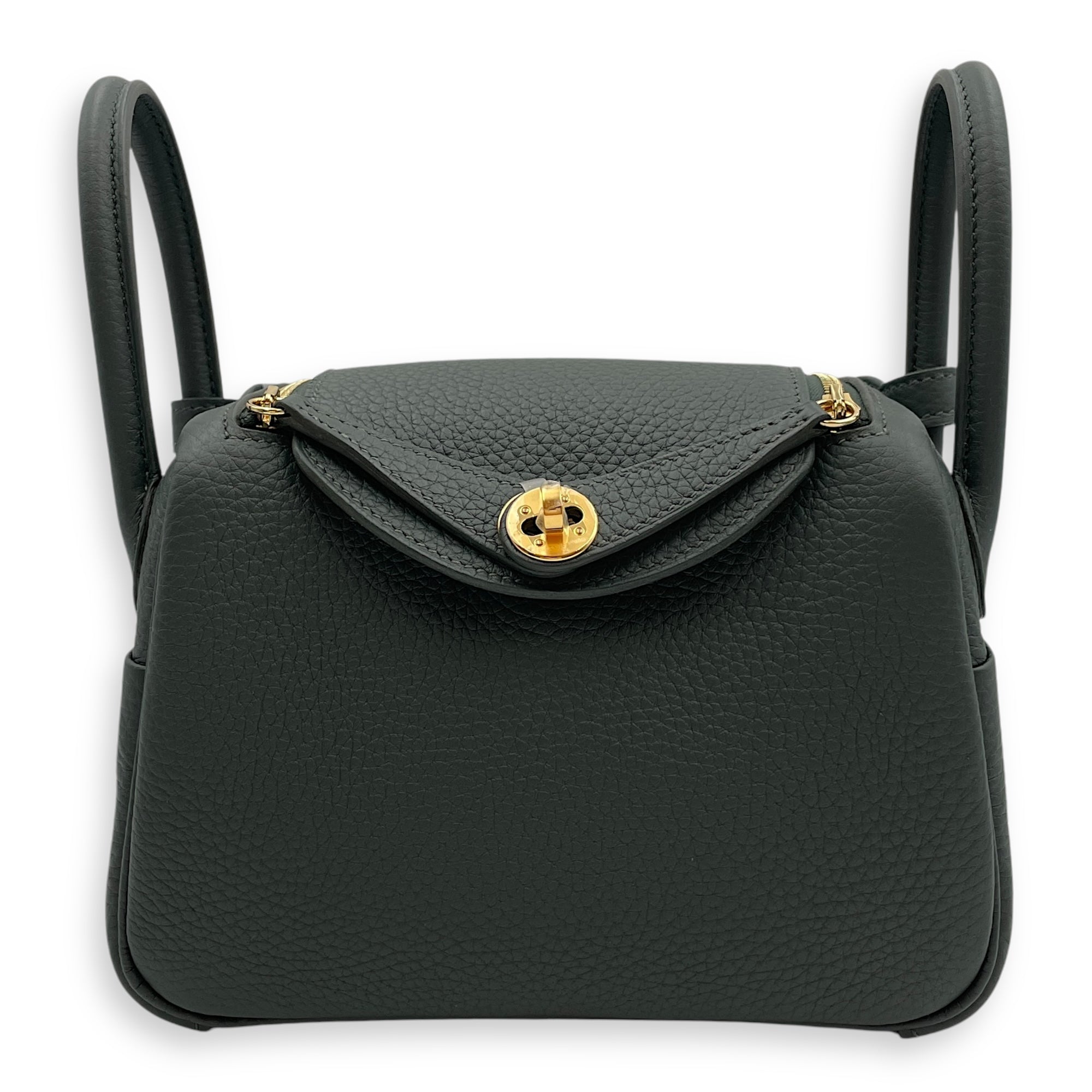 Lindy II Mini Vert Mangrove in Clemence, Gold hardware