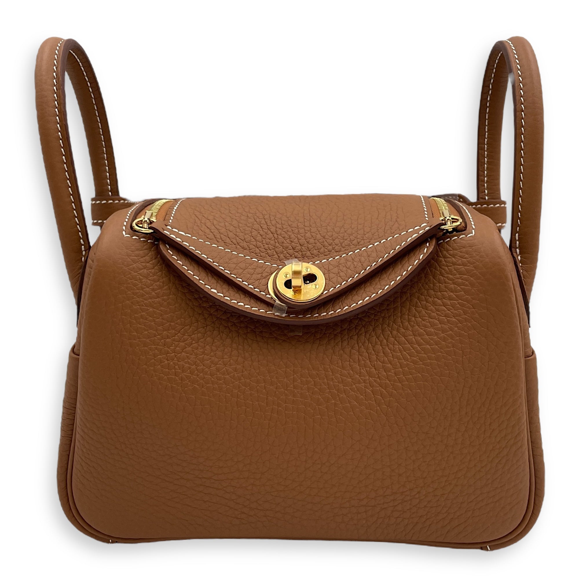 Lindy II Mini Gold in Clemence, Gold hardware