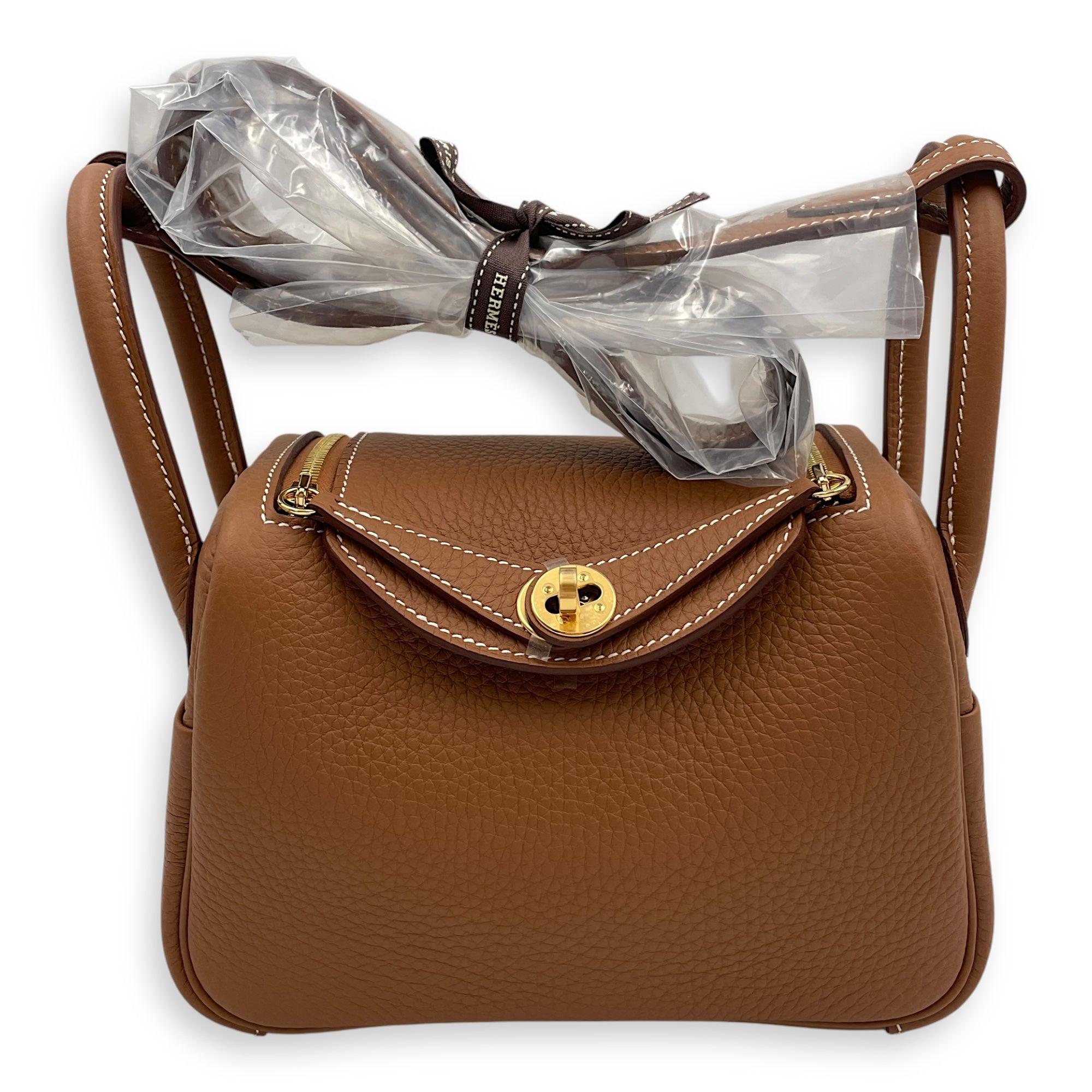 Lindy II Mini Gold in Clemence, Gold hardware