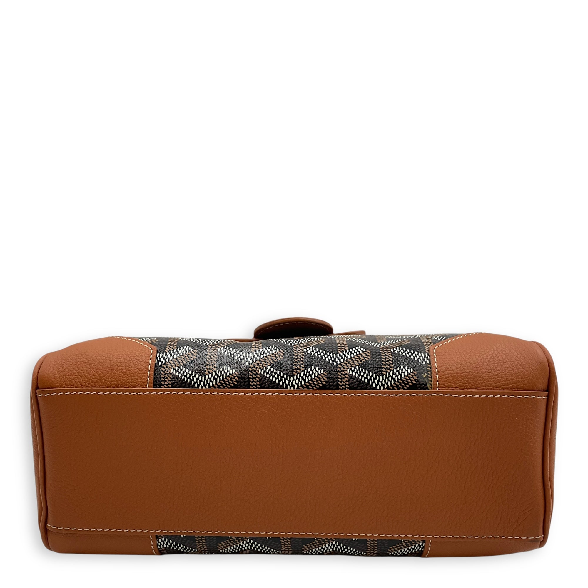 Saigon Souple Mini Brown Shoulder Bag in Canvas, Palladium hardware