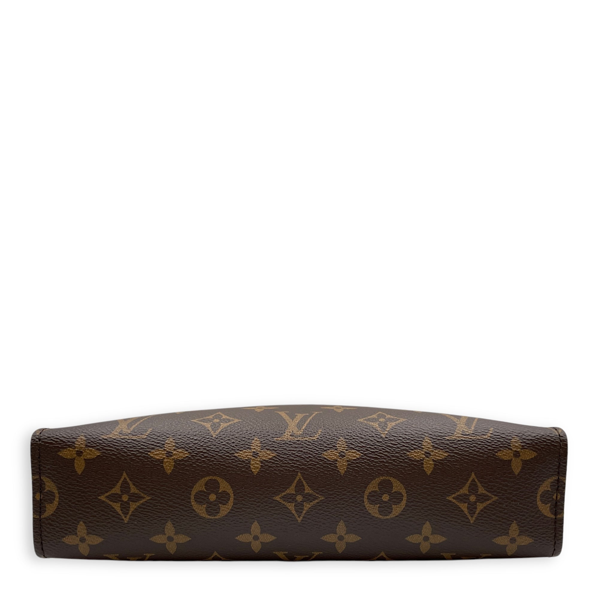 Toiletry 26cm Monogram Pouch on Chain in Coated Canvas, Gold hardware