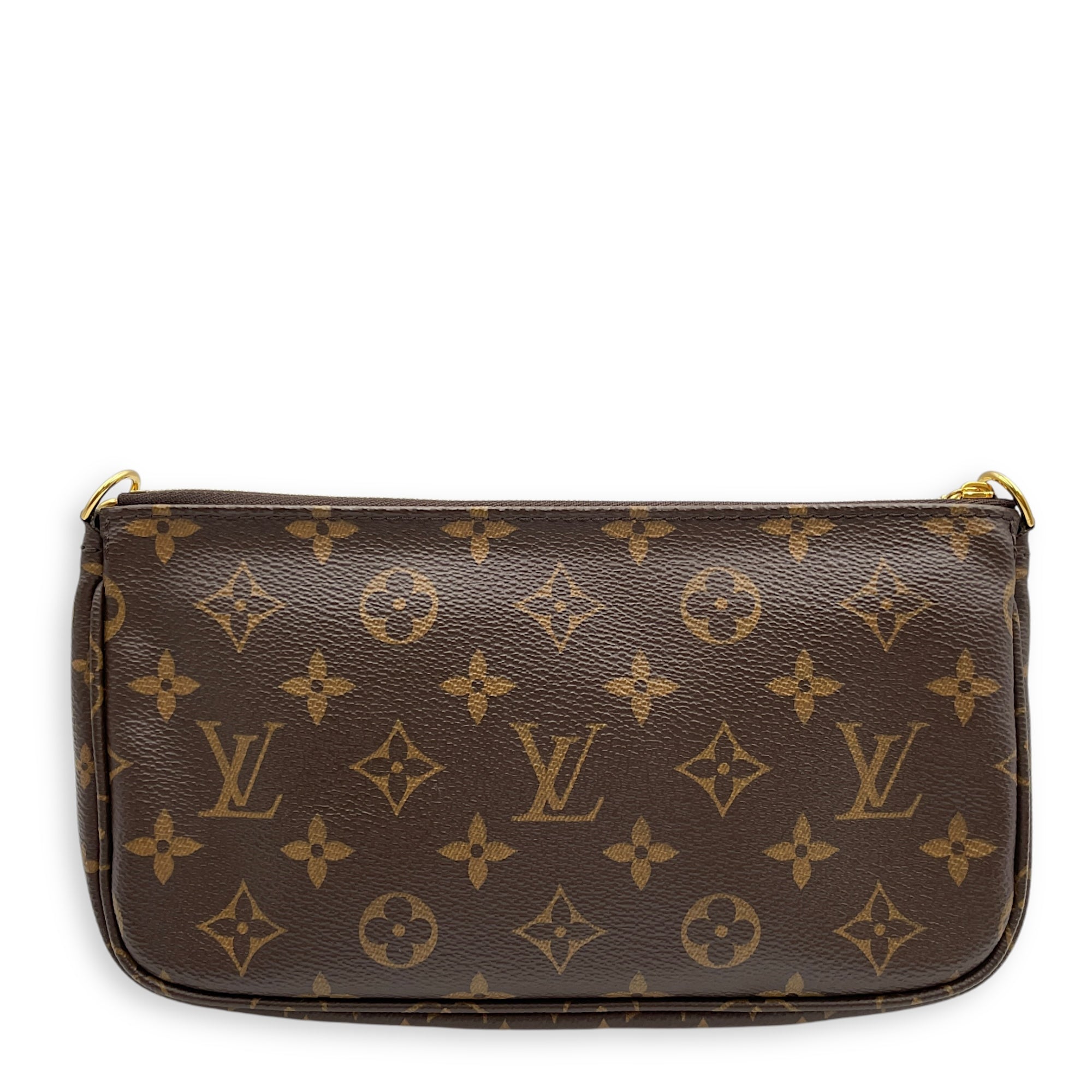 Multi Pochette Monogram Crossbody Bag in Coated Canvas, Gold hardware