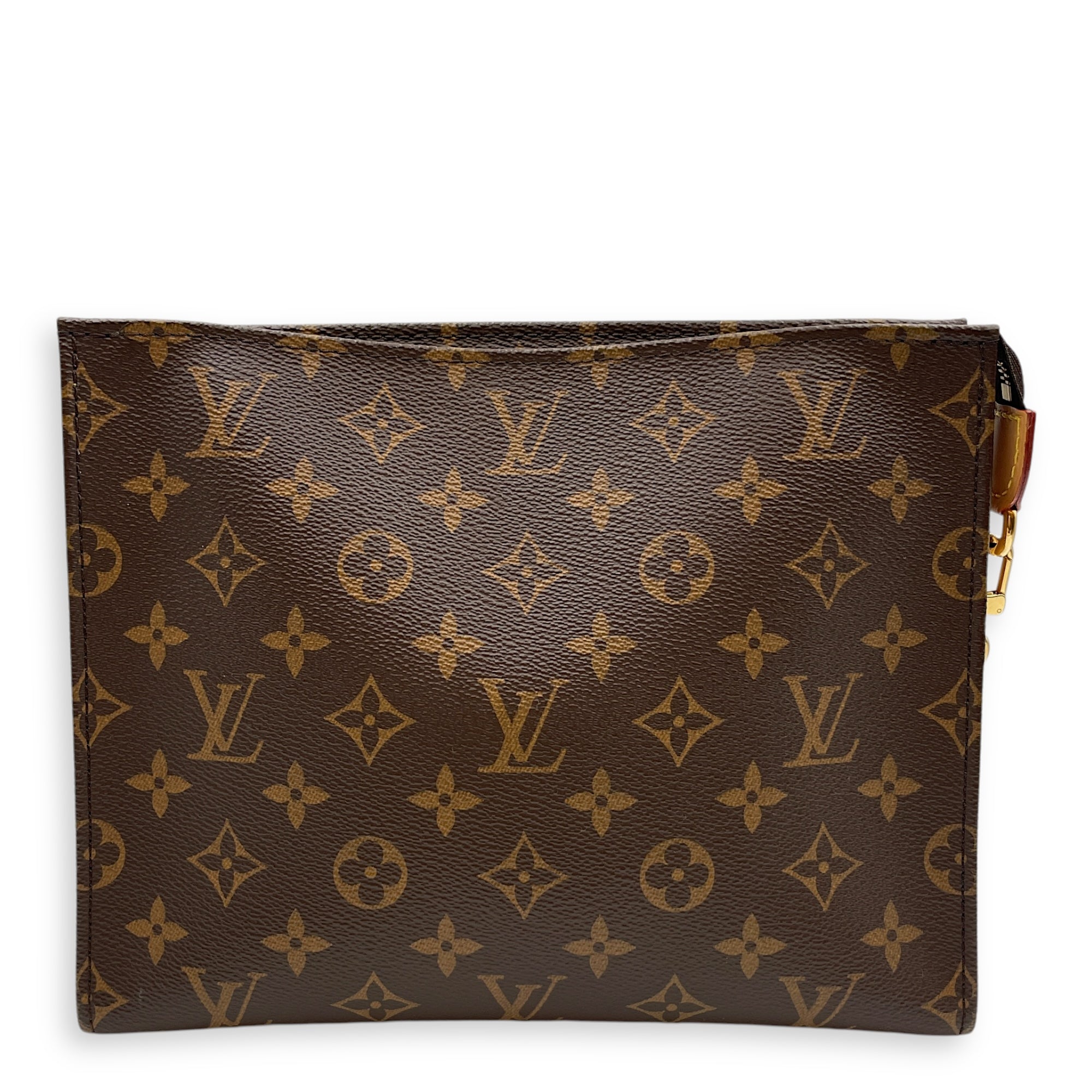 Toiletry 26cm Monogram Pouch on Chain in Coated Canvas, Gold hardware