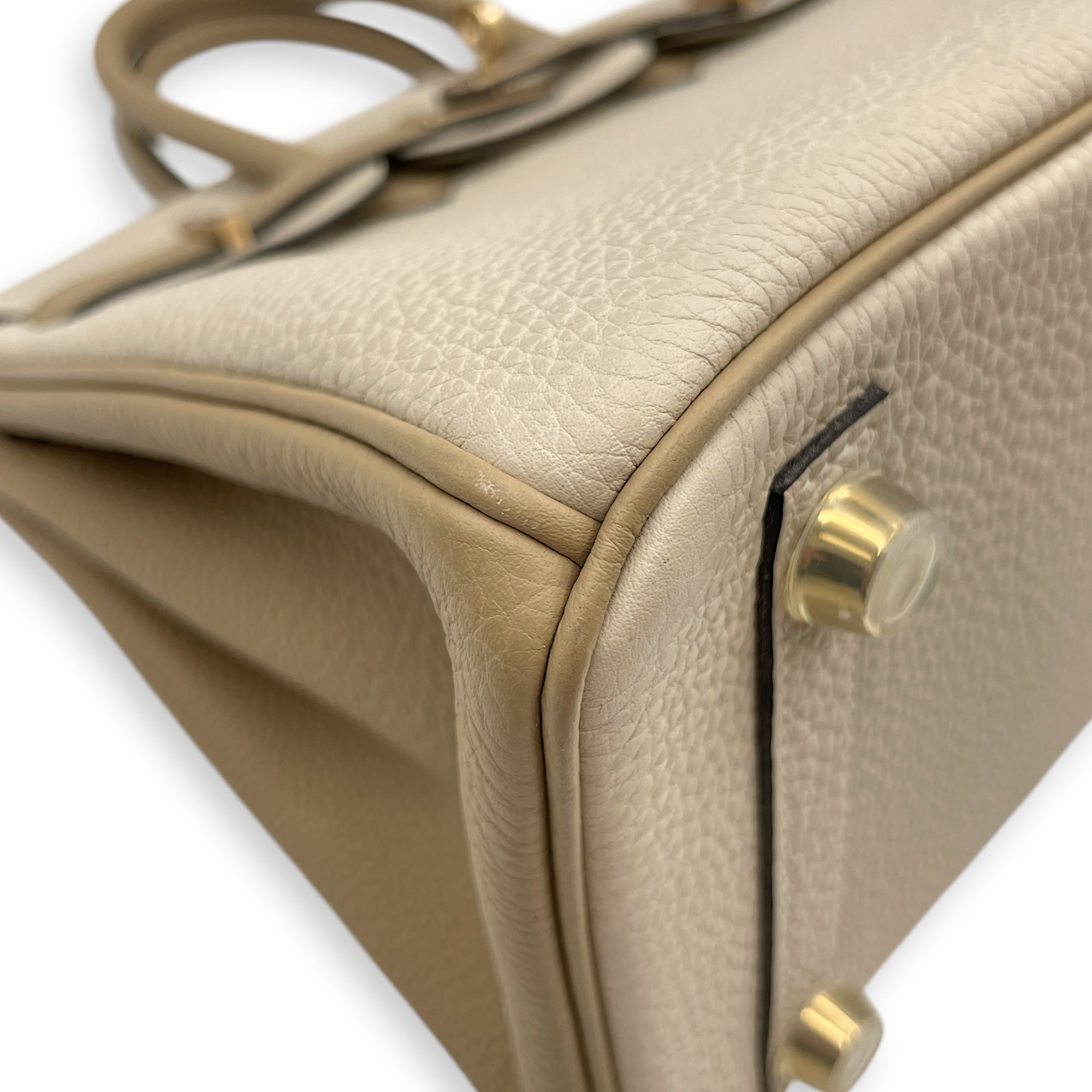 HSS Birkin 25 Craie/Trench in Togo, Permabrass hardware