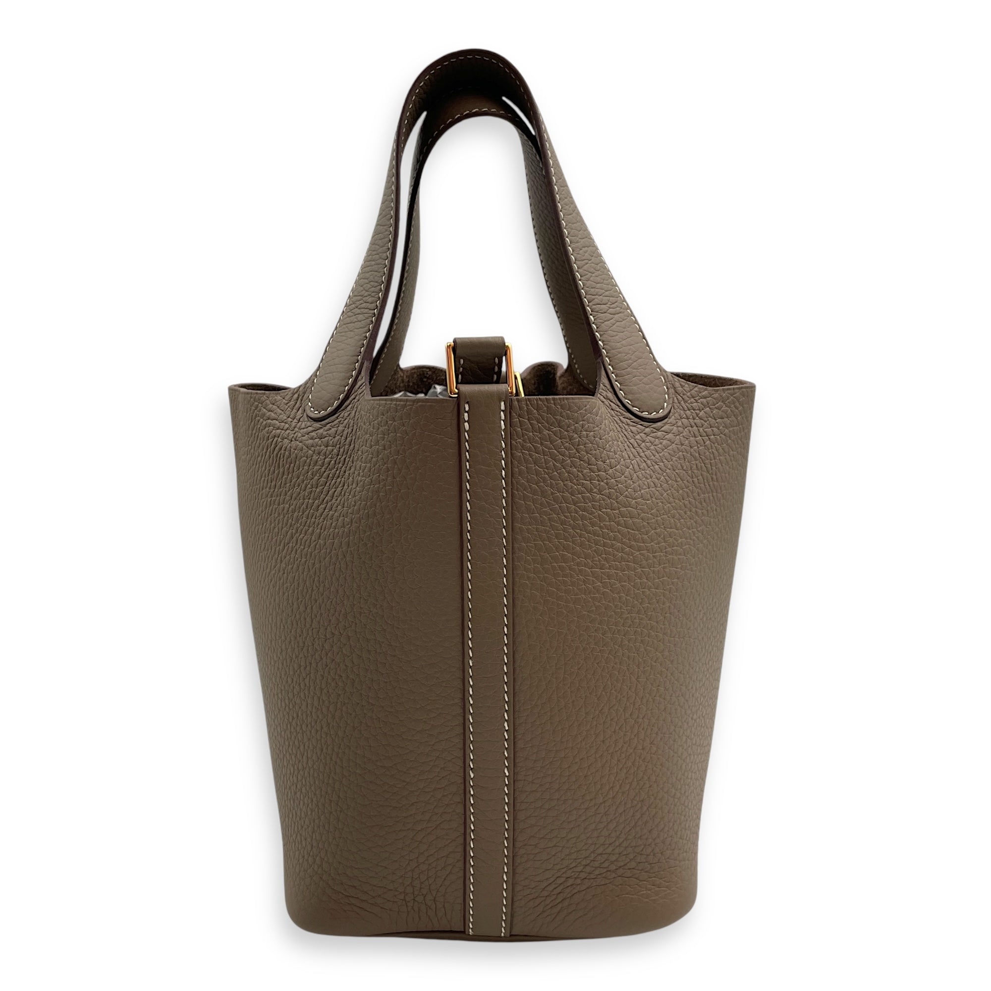 Picotin 18 Etoupe in Clemence, Gold hardware