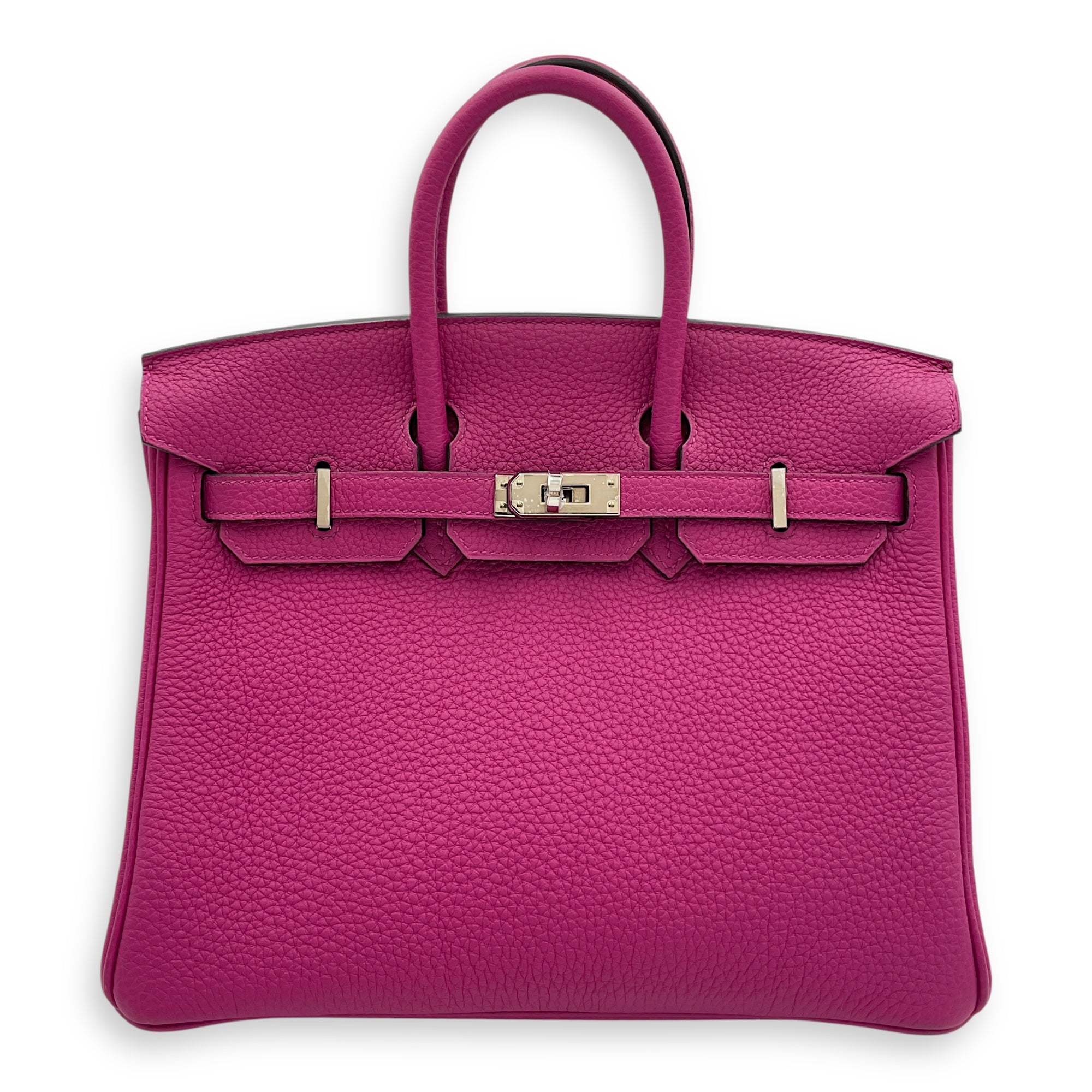 Birkin 25 Rose Pourpre in Togo, Palladium hardware