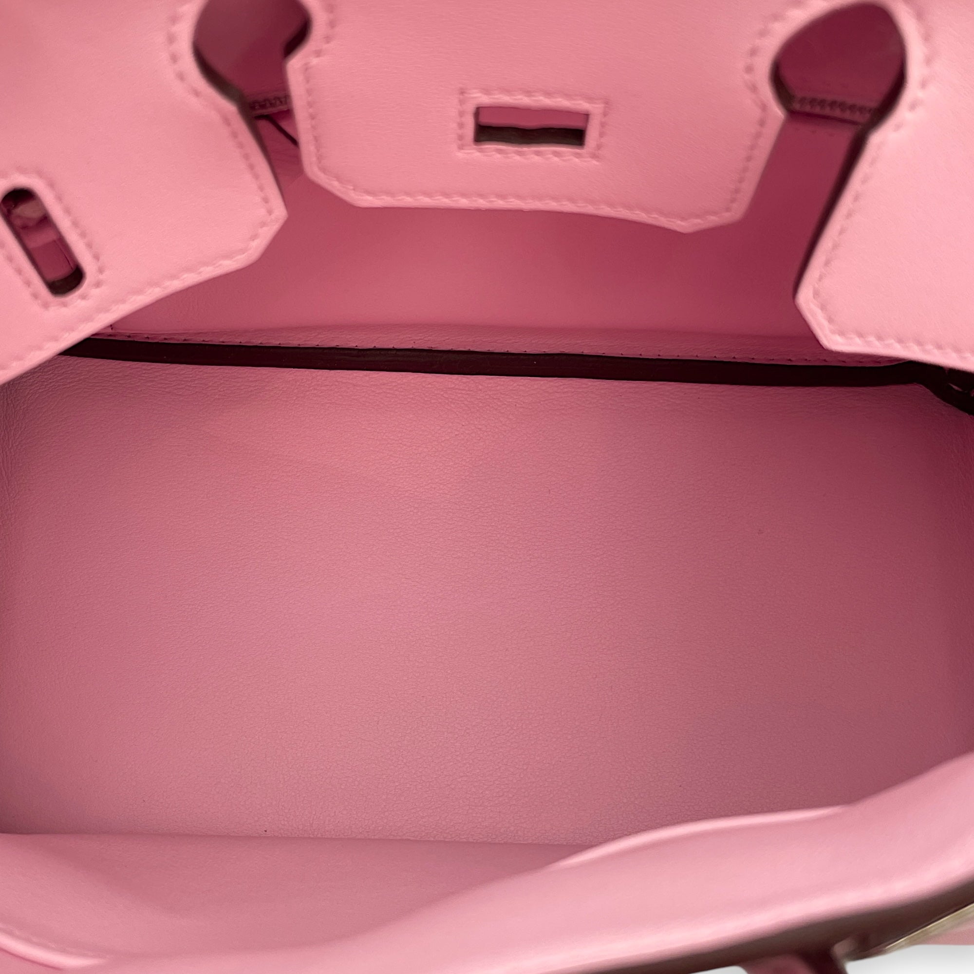 Birkin 25 Rose Sakura in Swift, Palladium hardware