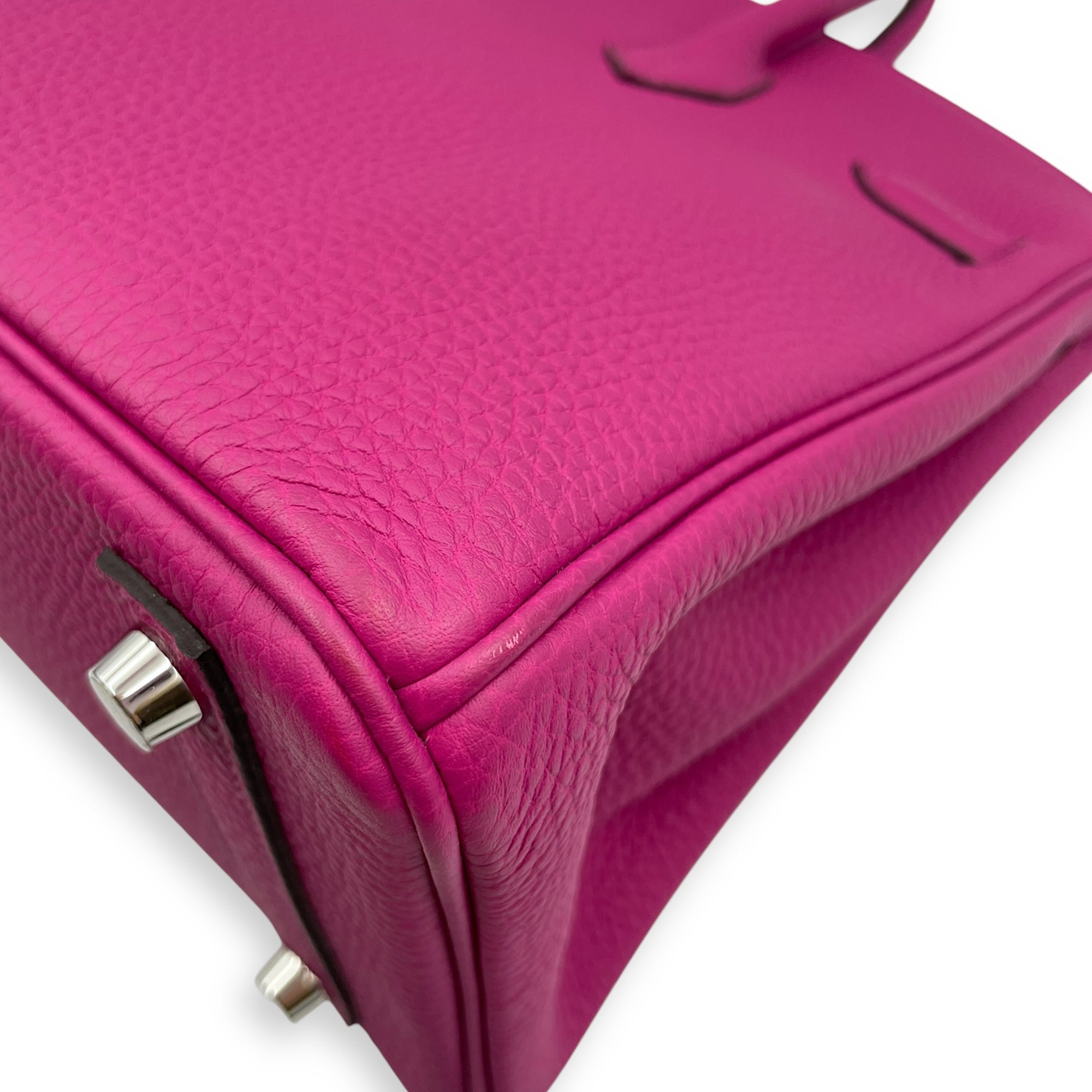 Birkin 25 Rose Pourpre in Togo, Palladium hardware
