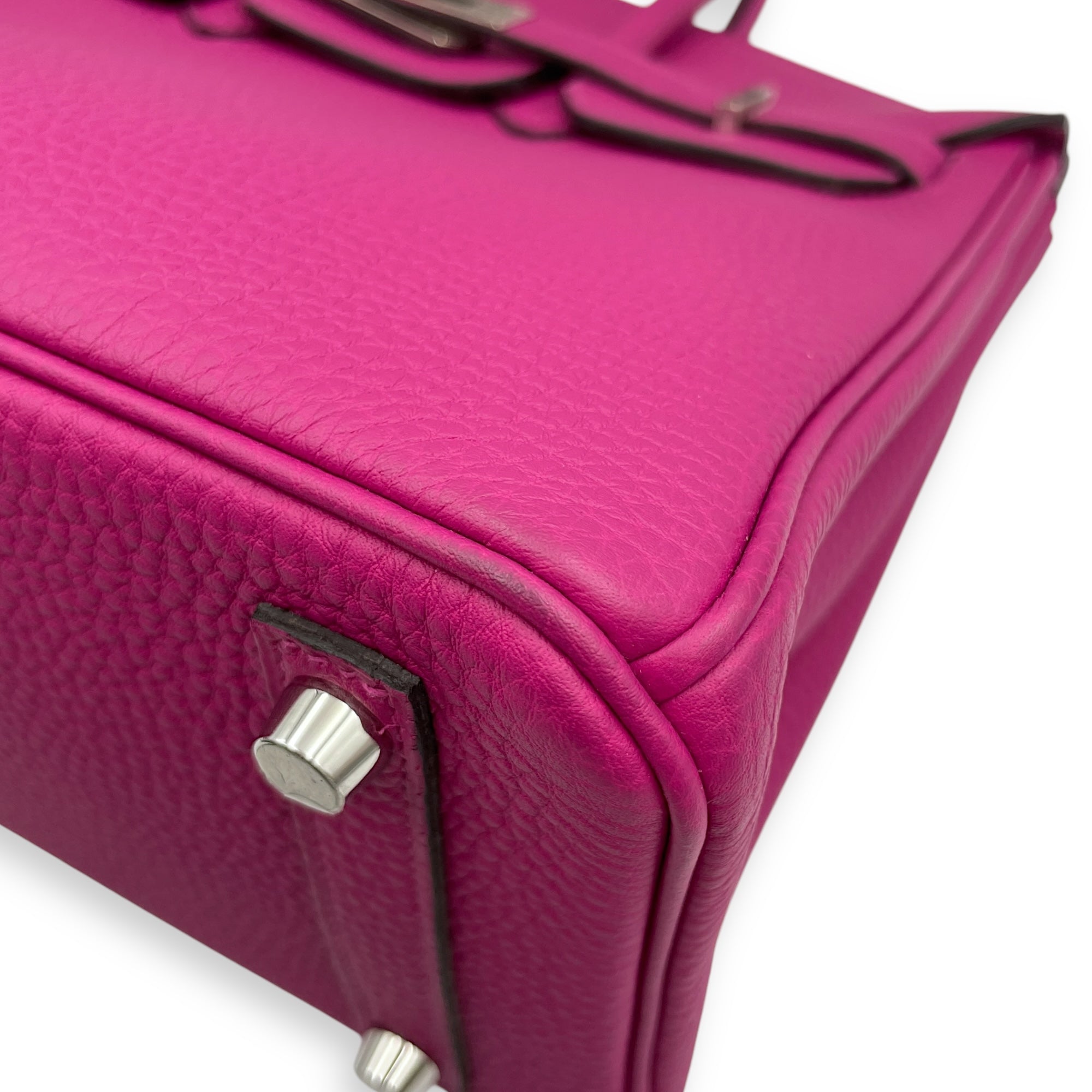 Birkin 25 Rose Pourpre in Togo, Palladium hardware