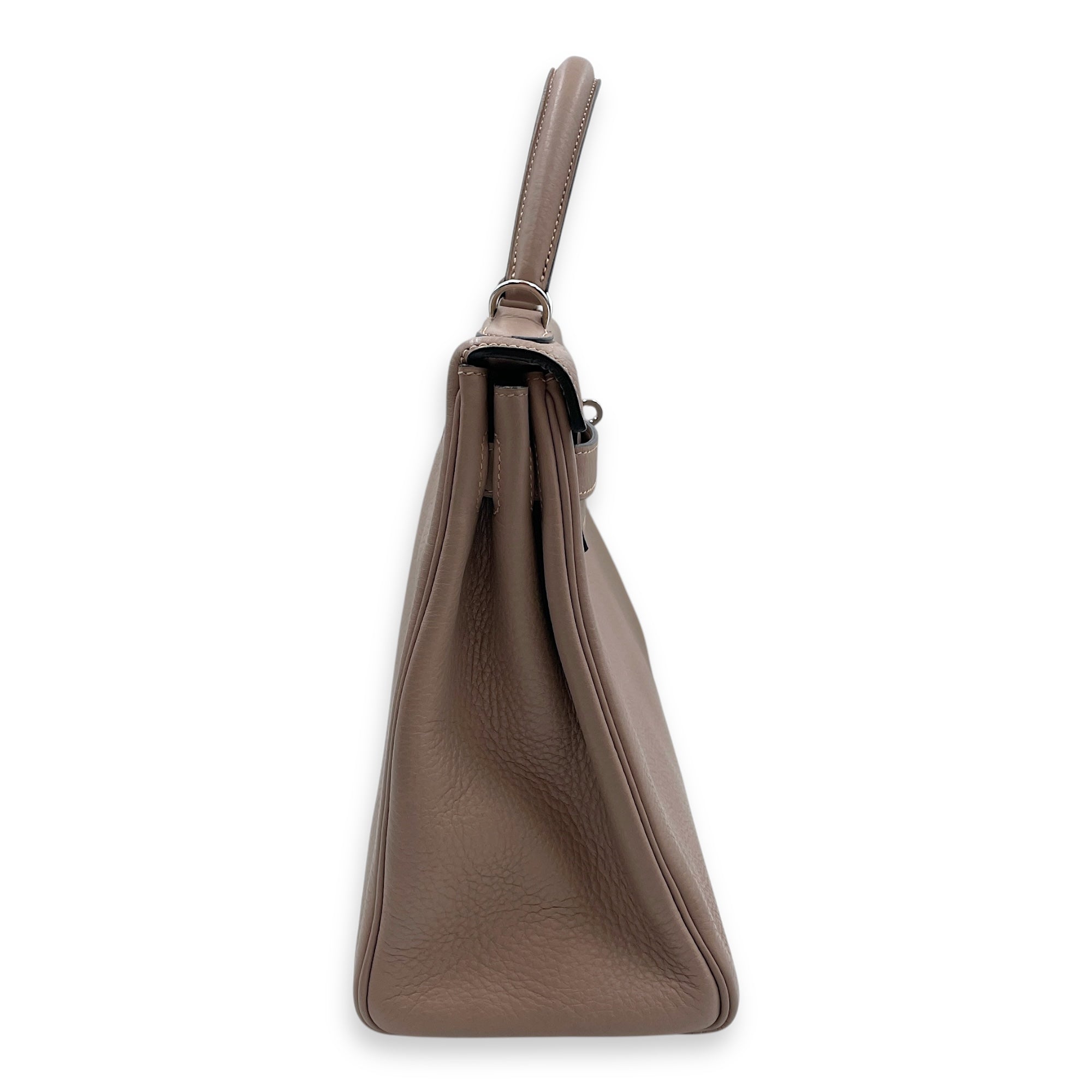 Kelly 32 Gris Tourterelle in Clemence, Palladium hardware