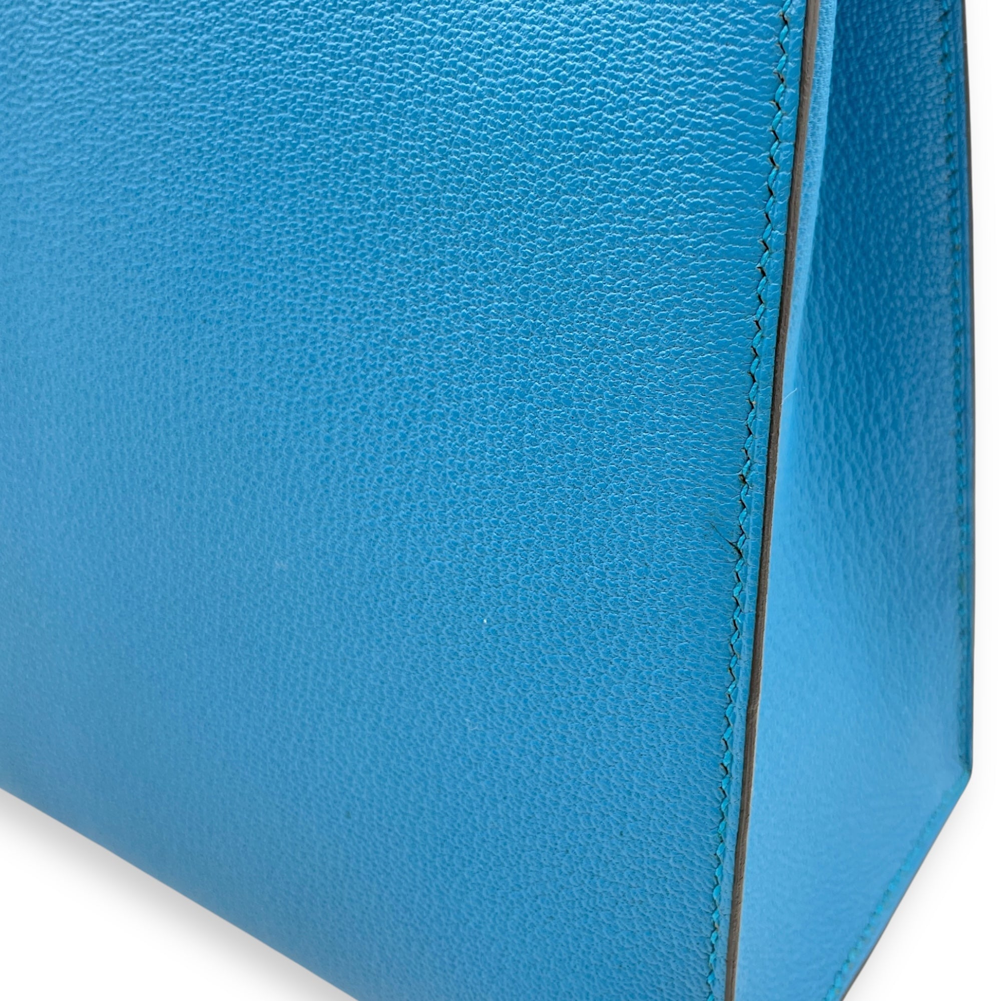 Sellier Kelly 25 Blue Zanzibar in Chevre Mysore, Palladium hardware