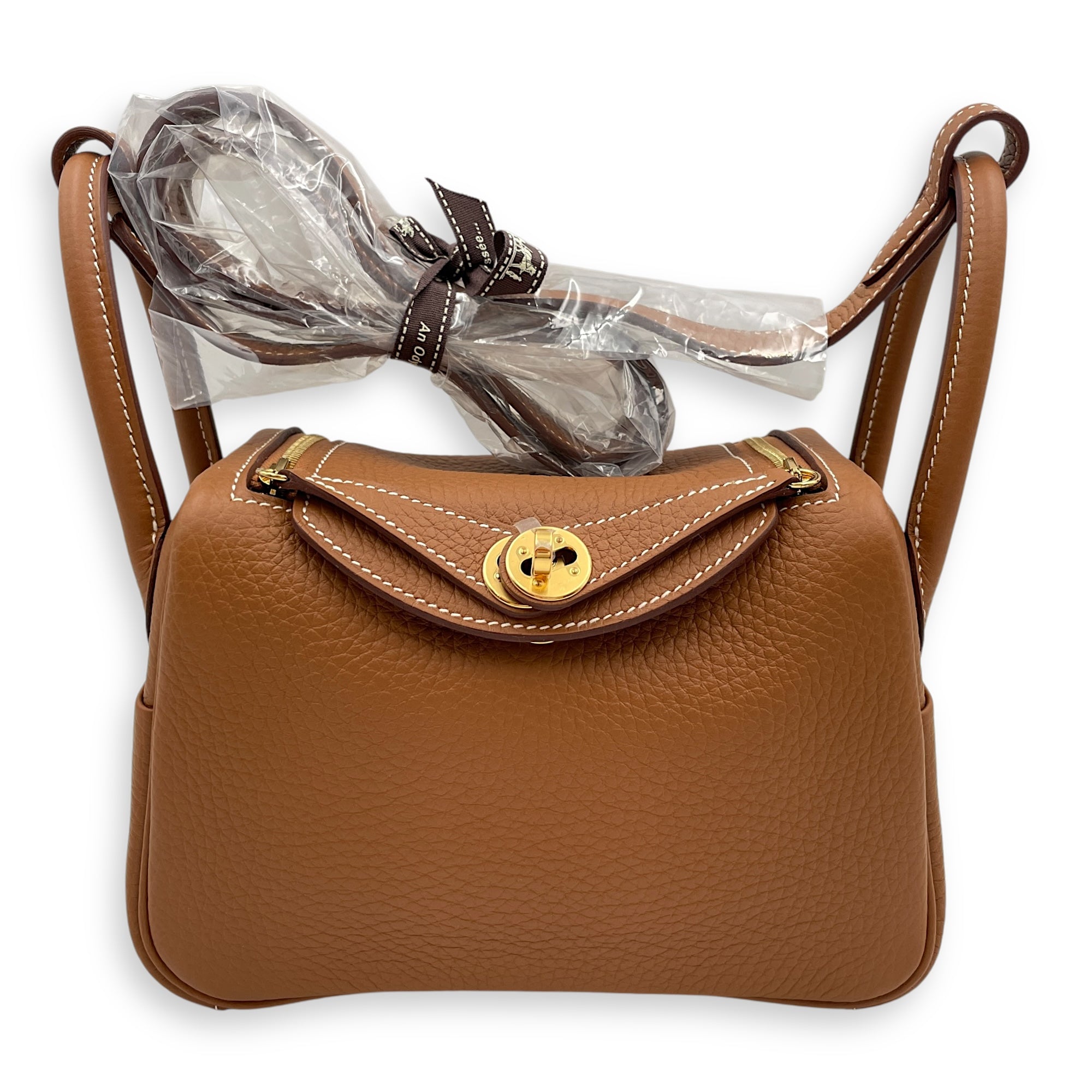 Lindy II Mini Gold in Clemence, Gold hardware