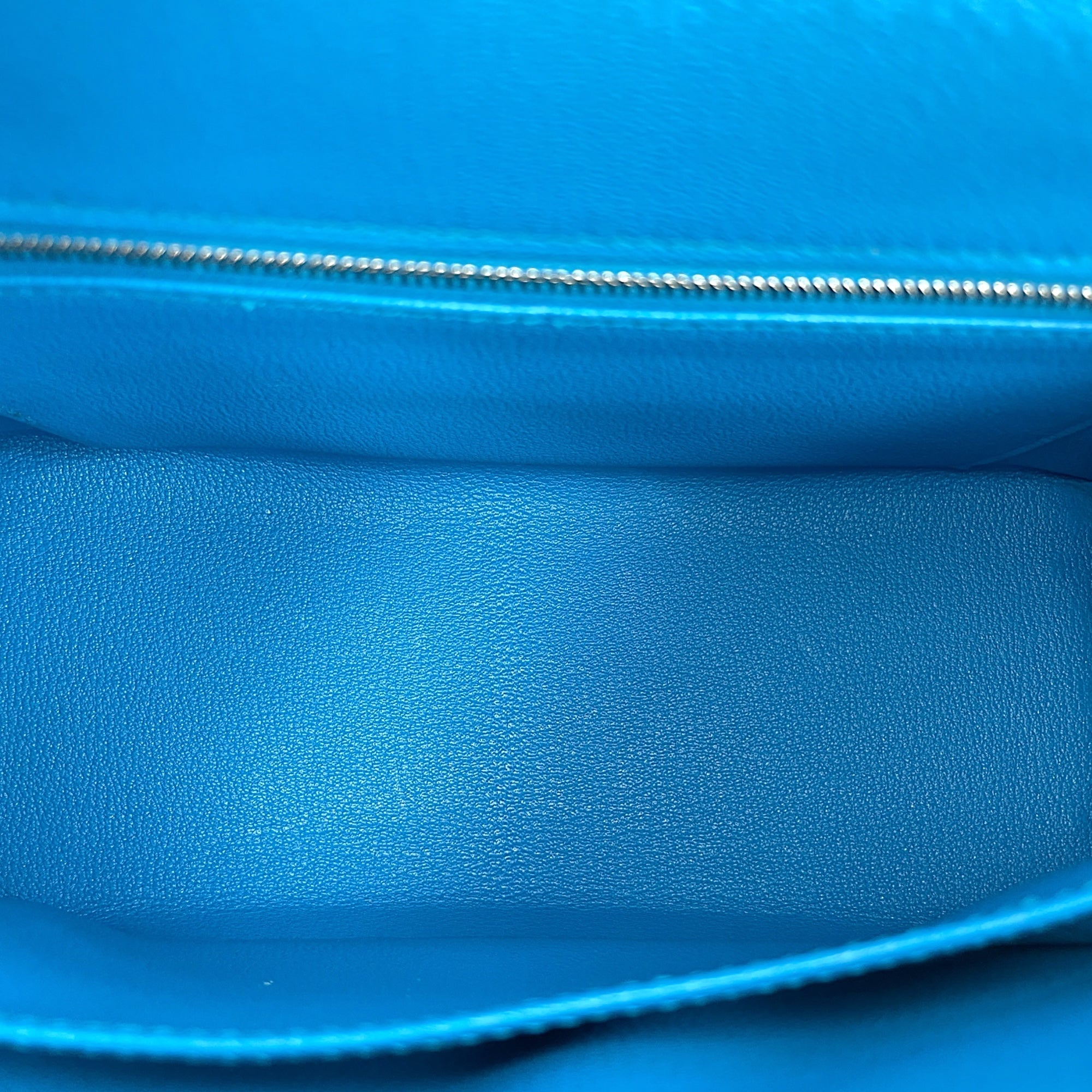 Sellier Kelly 25 Blue Zanzibar in Chevre Mysore, Palladium hardware