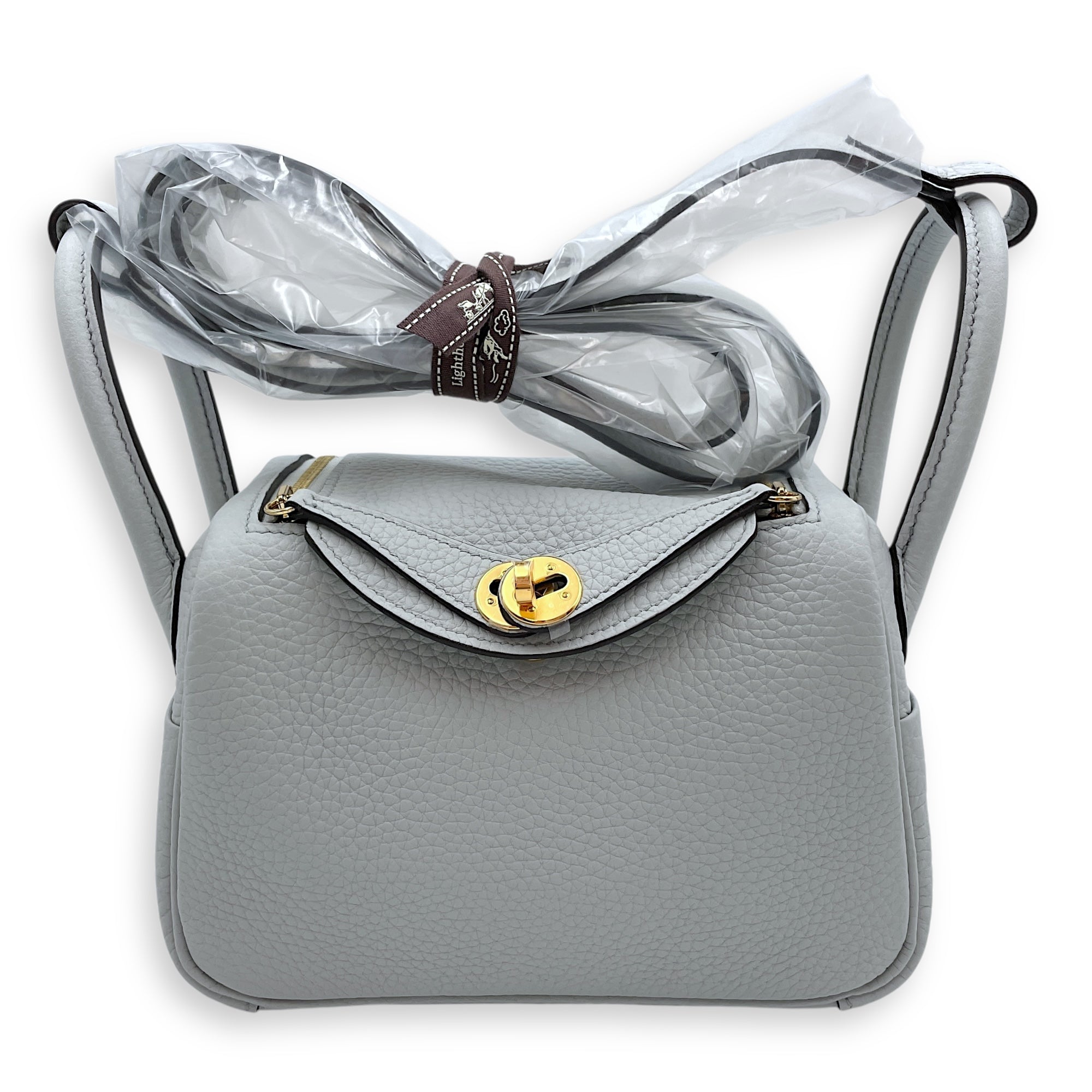 Lindy Mini Blue Pale in Clemence, Gold hardware