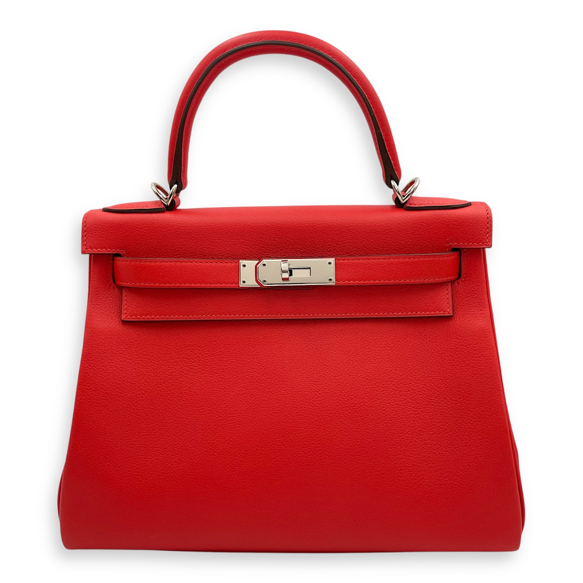 Kelly 28 Rouge Tomate in Evercolor, Palladium hardware