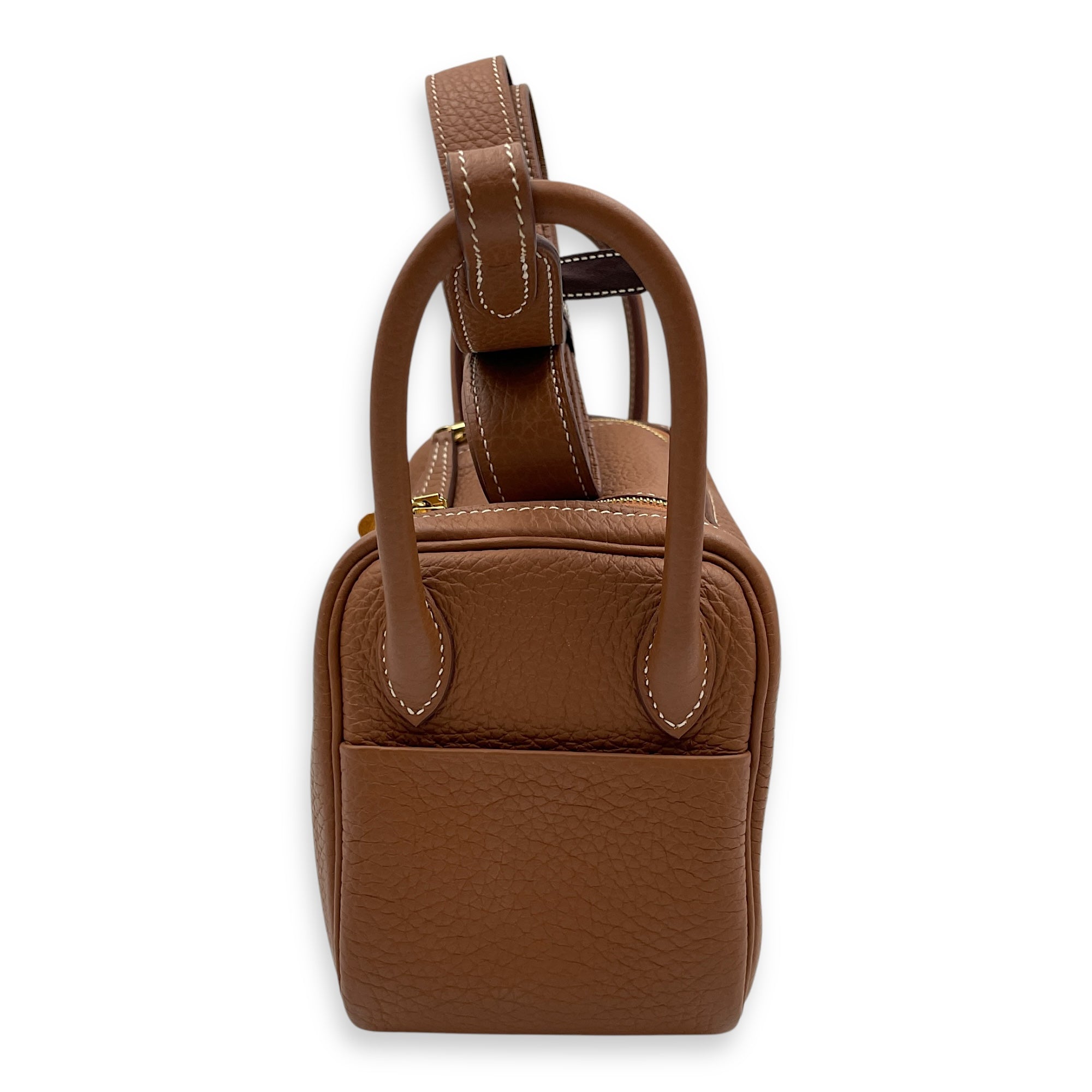 Lindy Mini Gold in Clemence, Gold hardware