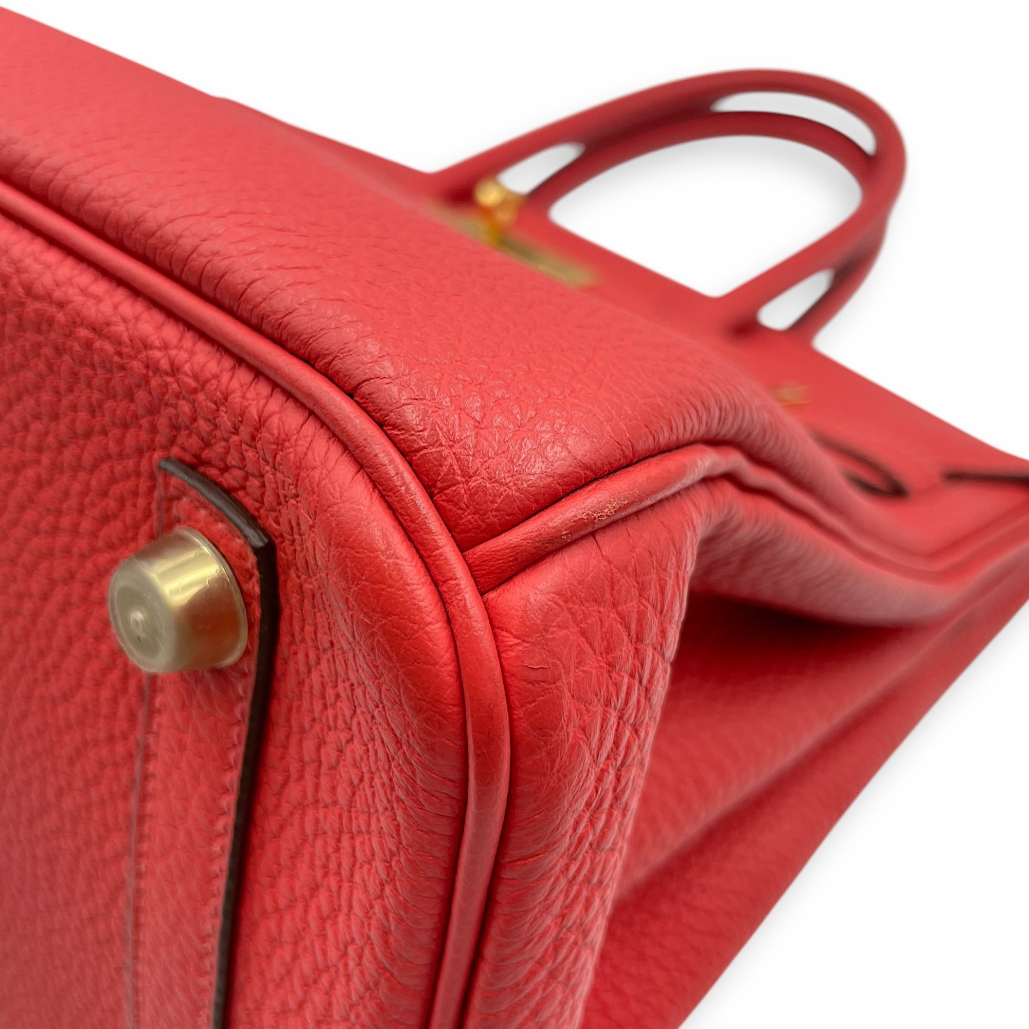 Birkin 30 Rouge Pivoine in Togo, Gold hardware