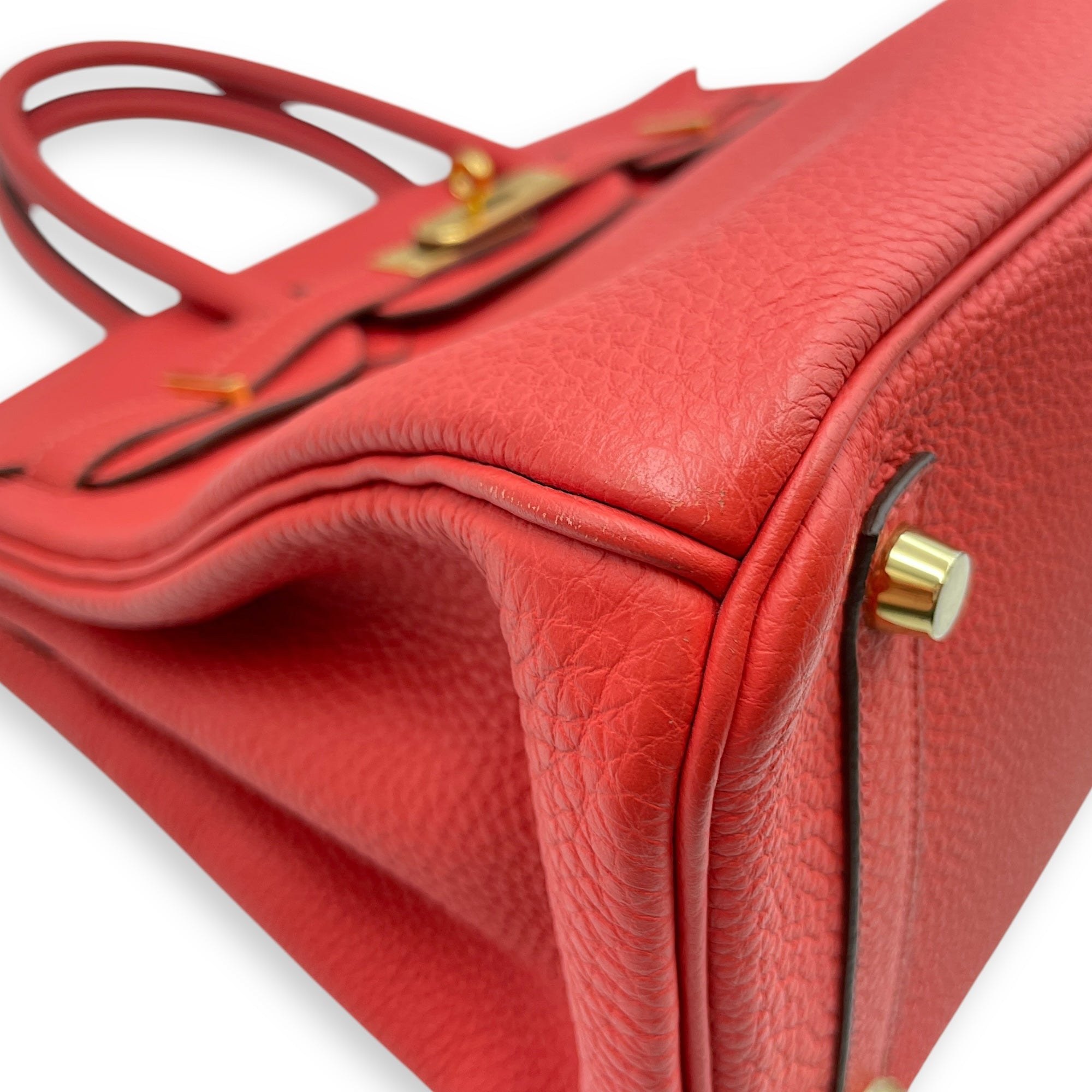 Birkin 30 Rouge Pivoine in Togo, Gold hardware