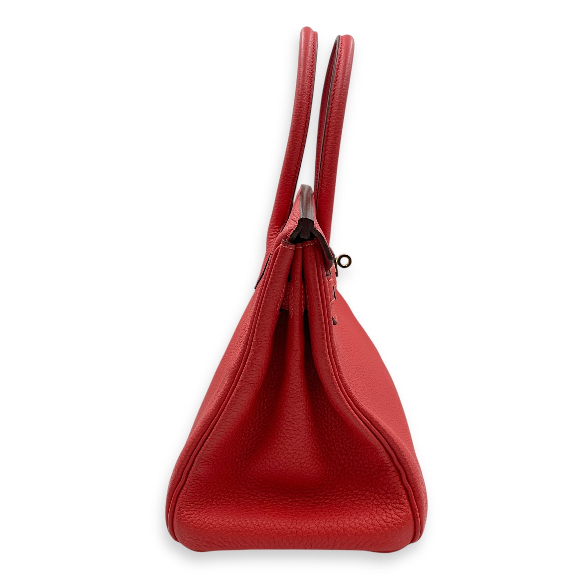 Birkin 30 Rouge Pivoine in Togo, Gold hardware