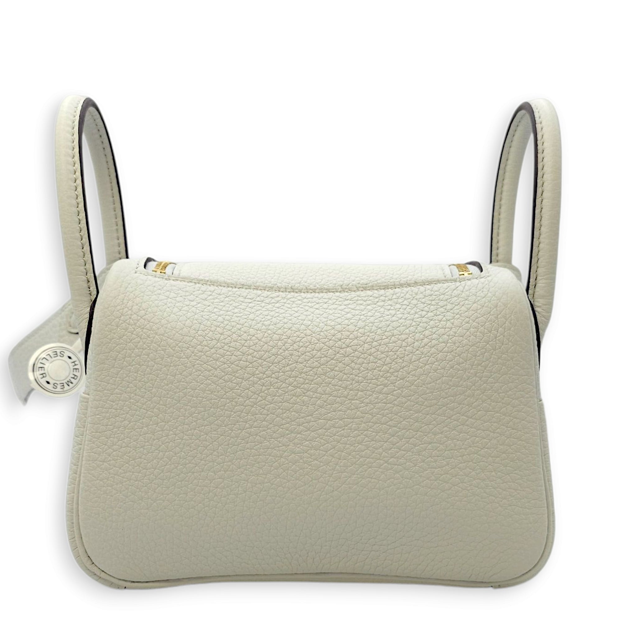 Lindy II Mini Gris Platine in Clemence, Gold hardware